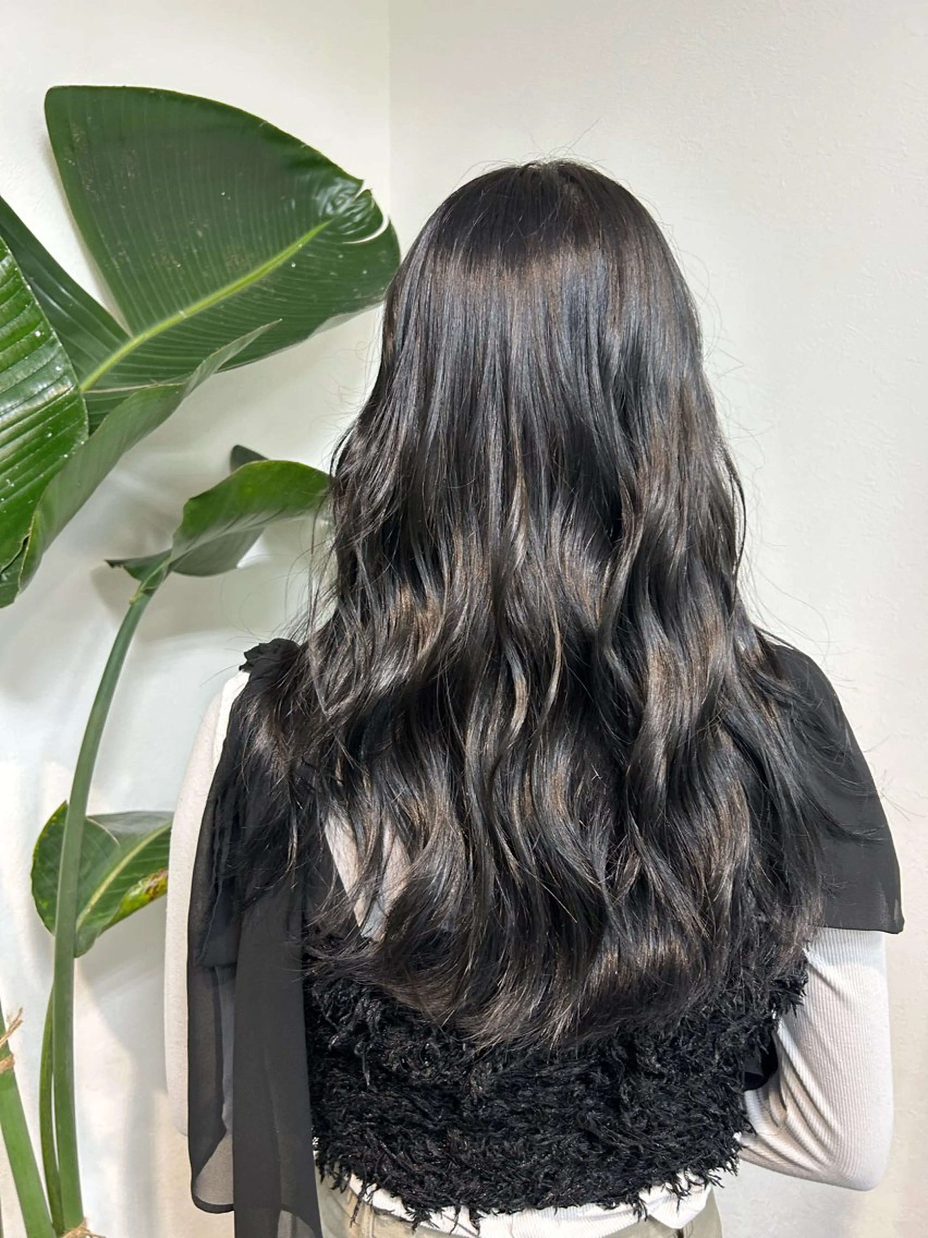 ロング カラー 黒髪 ブルーカラー ブルーブラック カット ヘアカラー メンズパーマの達人 /タカシマダイスケのヘアスタイル