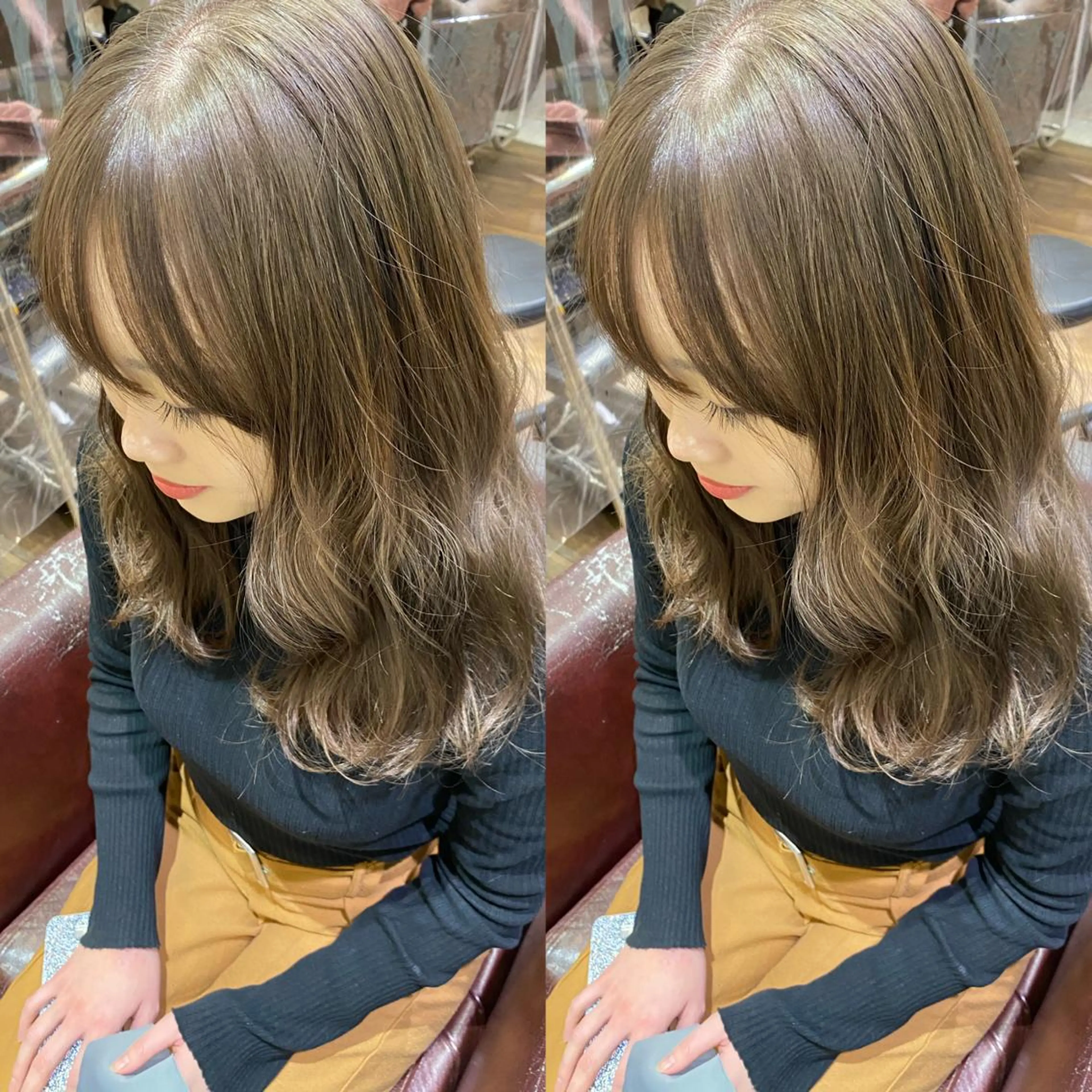 セミロング カラー ⭐️横浜ブリーチ特化 美容師 堤涼⭐️のヘアスタイル