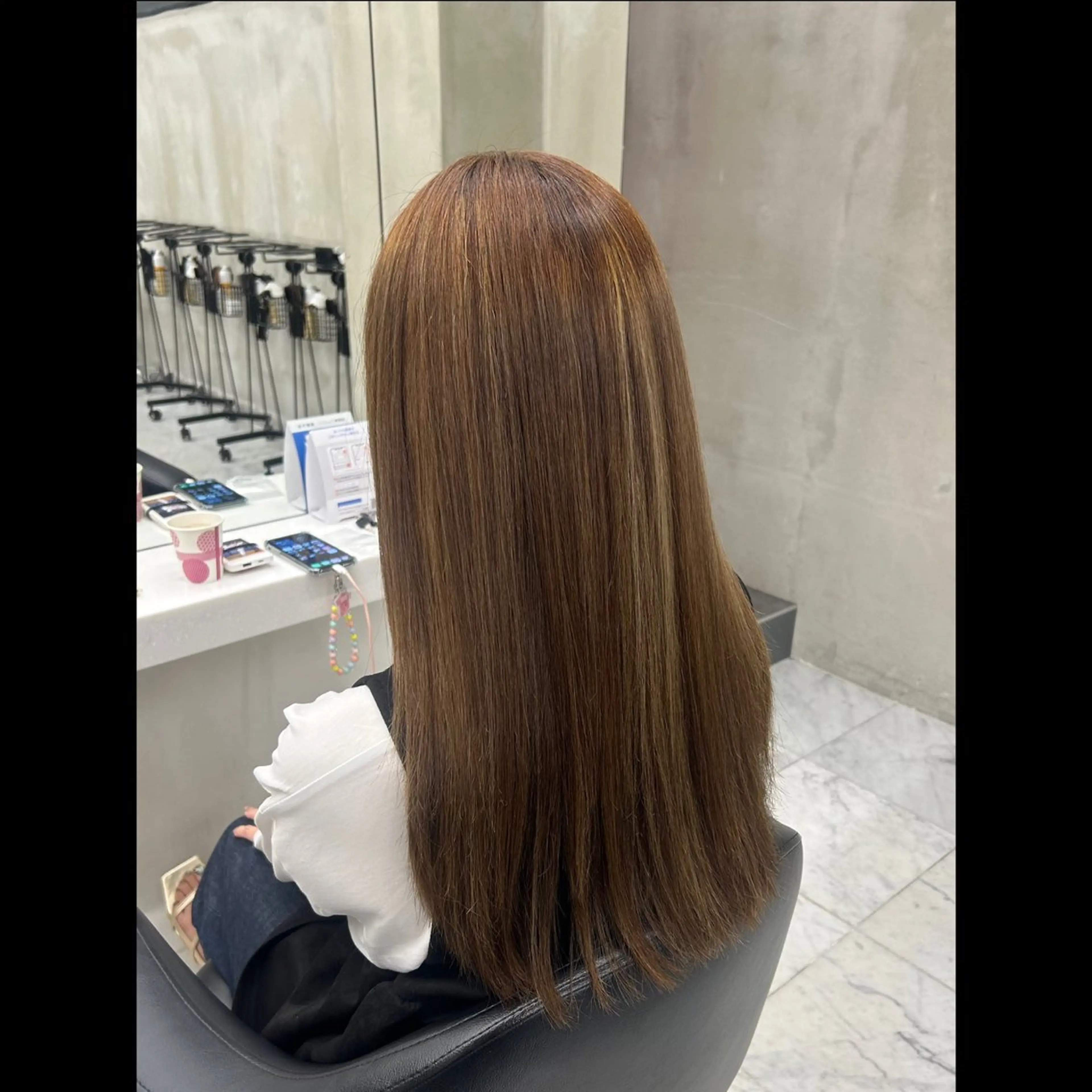 ロング ハイライト 縮毛矯正 トリートメント パーマ・ストレート/ reina🐈‍⬛のヘアスタイル