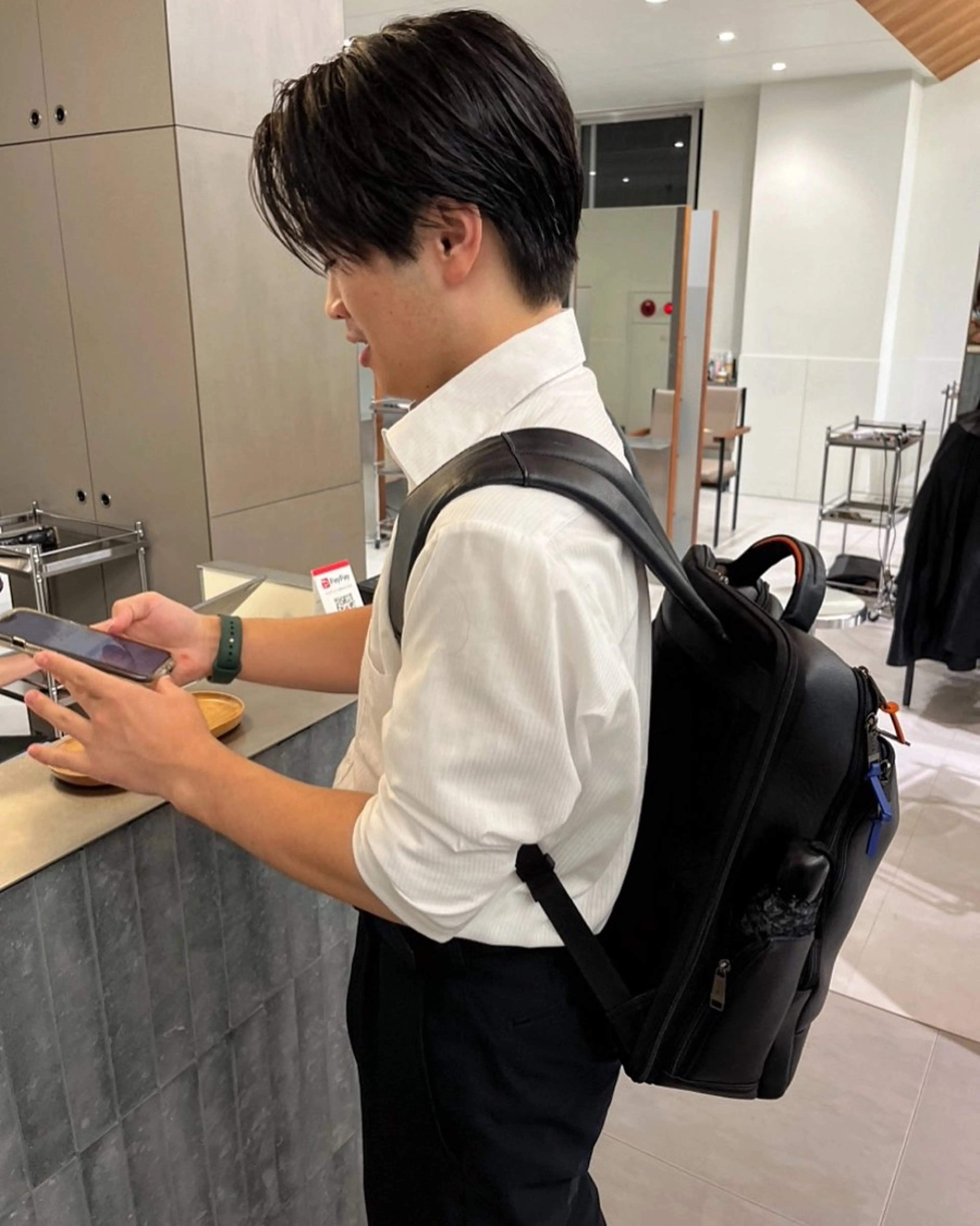 メンズ カット センターパート 田形清流のヘアスタイル