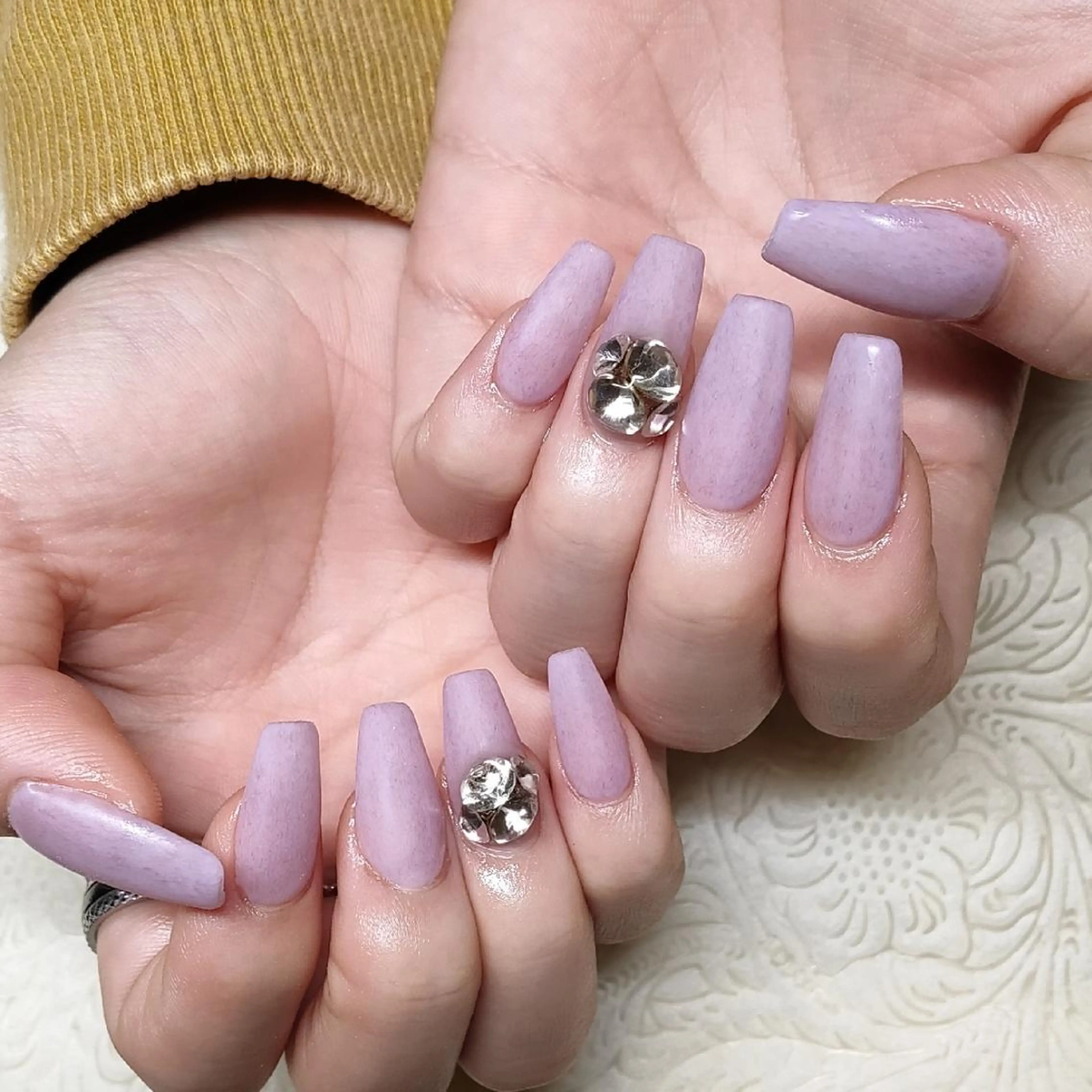 ネイル マットネイル ストーンネイル ハンドネイル private nailsalonのネイルデザイン