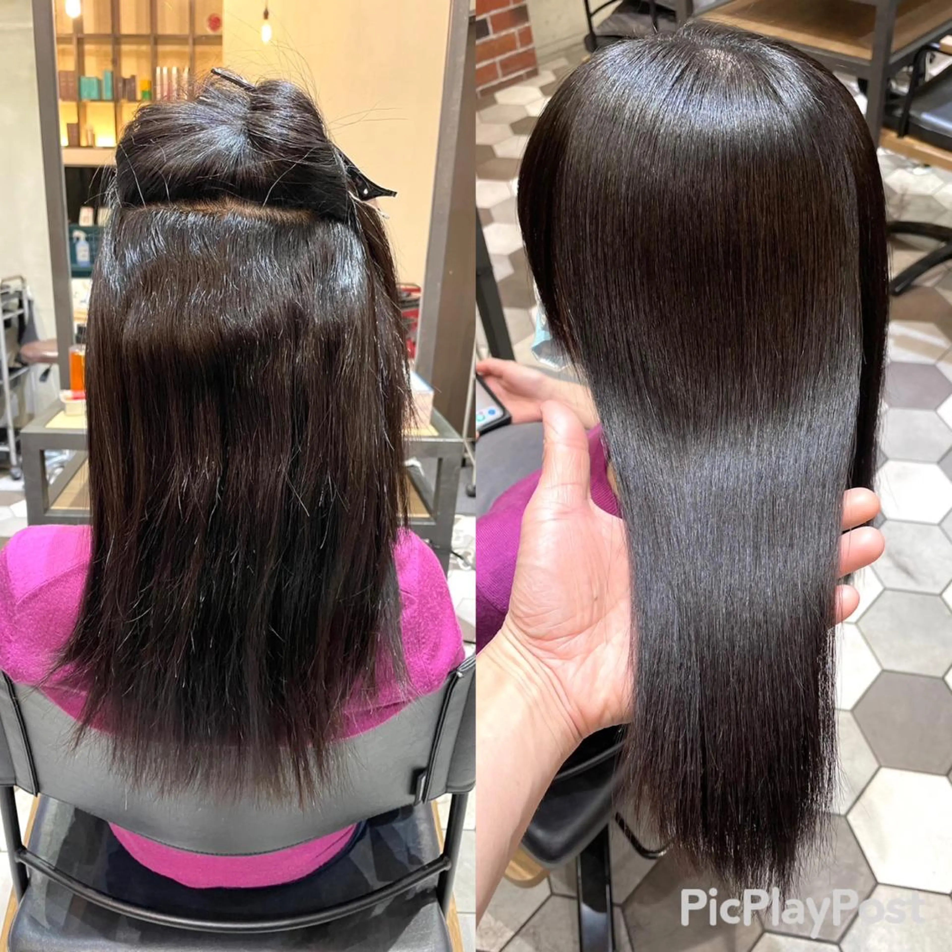 ロング カット 縮毛矯正 韓国風🫧髪質改善 村上　蒼生のヘアスタイル