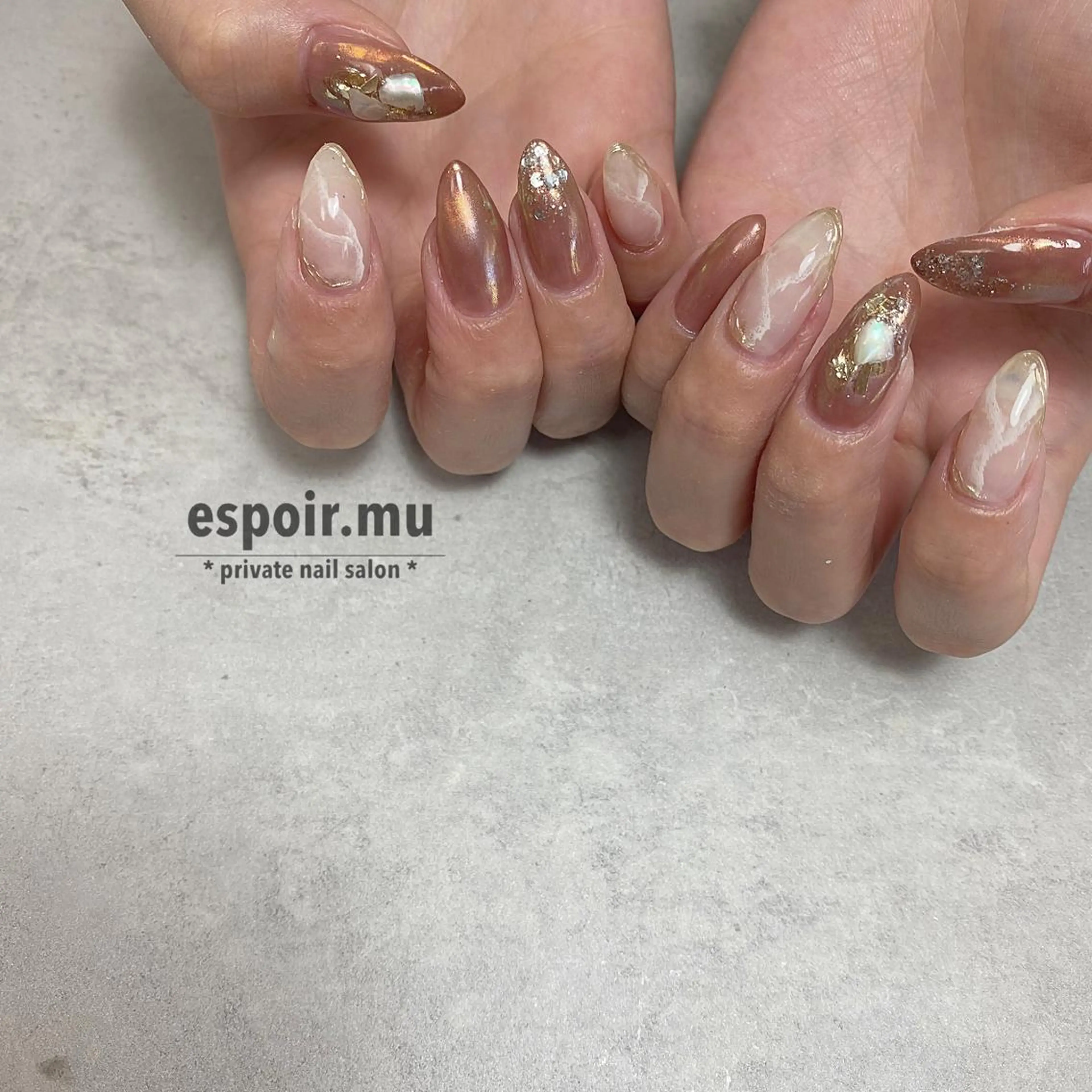 ロング ネイル espoir. muのネイルデザイン