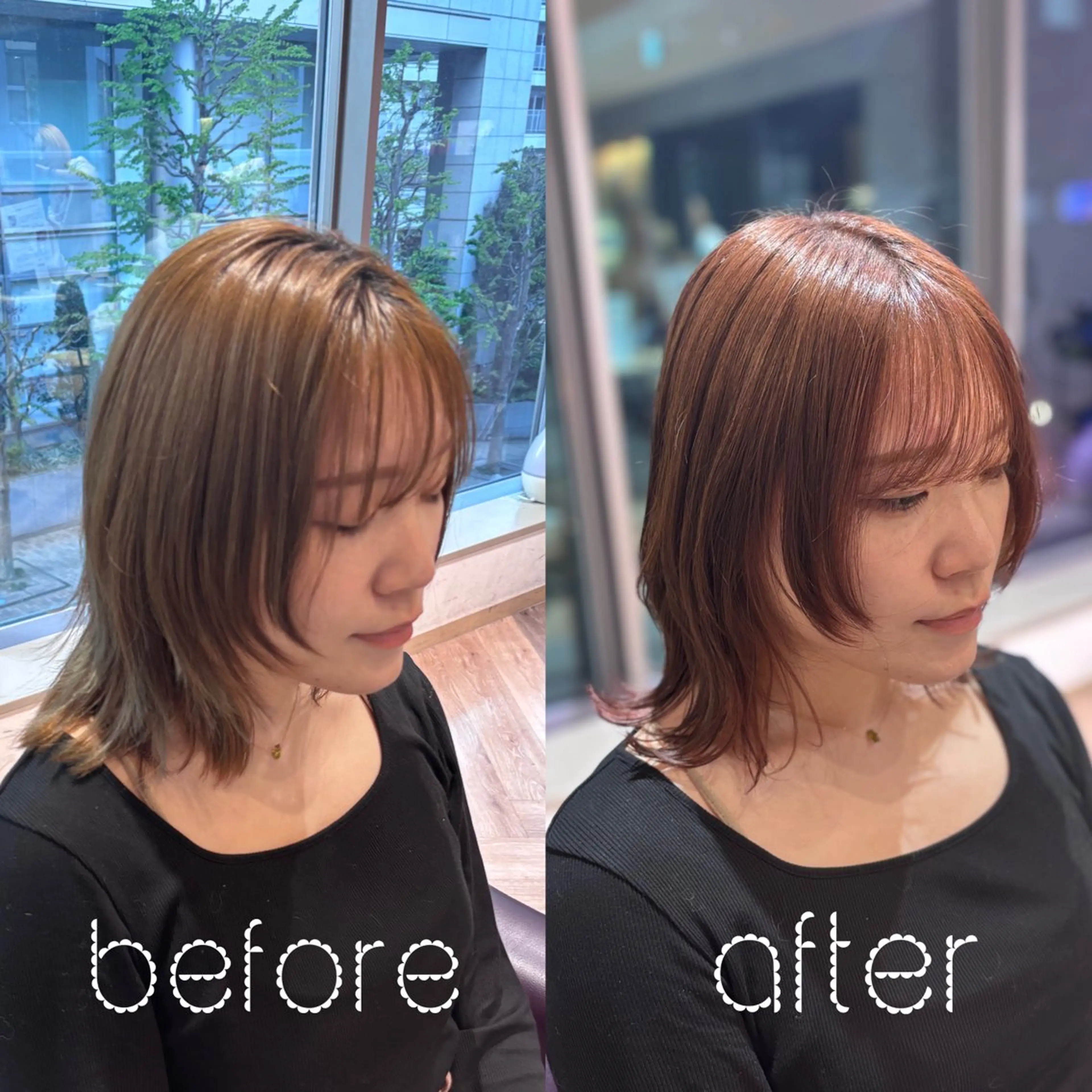 カラー ヘアカラー ツヤ髪🎀暖色カラー さとあみのヘアスタイル
