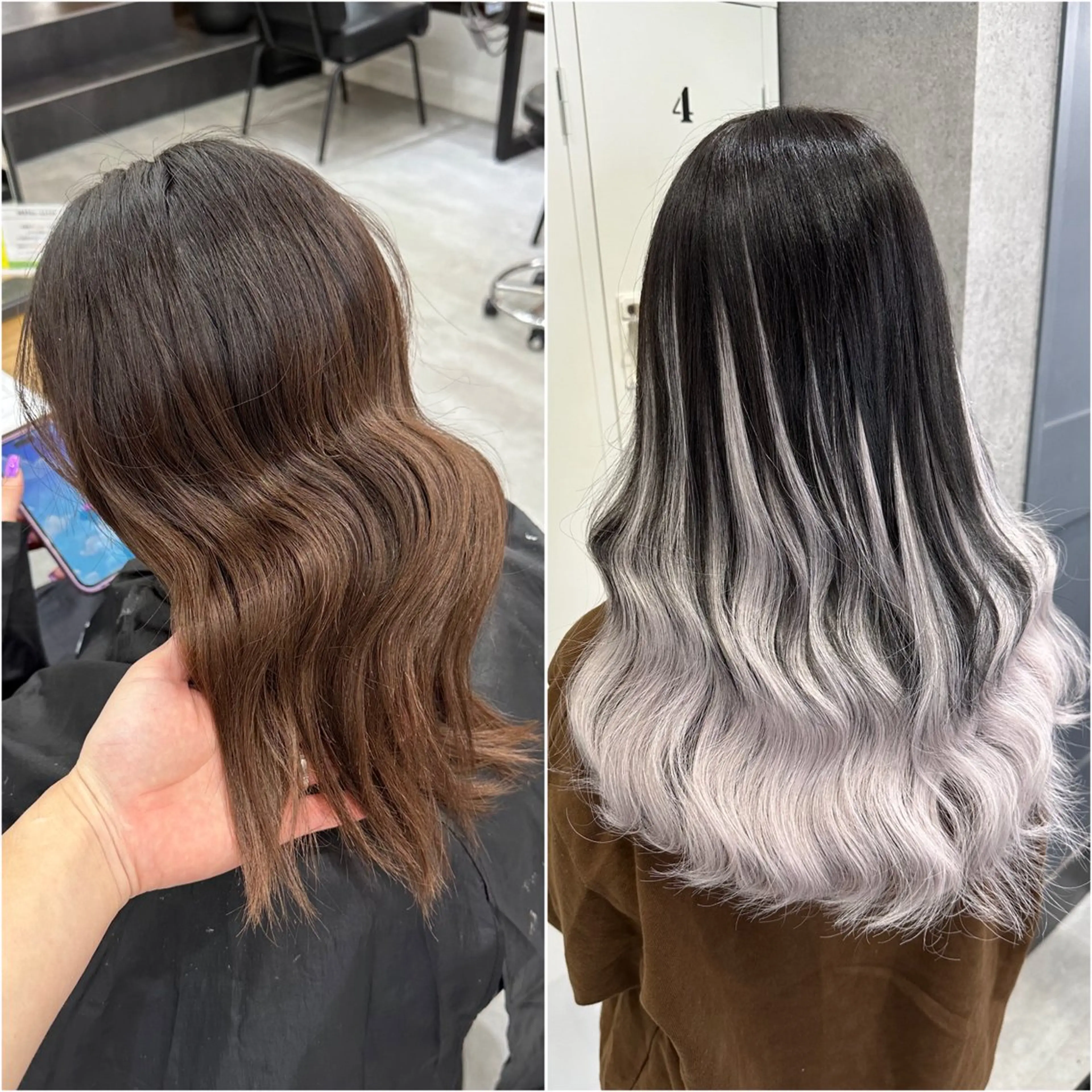 ロング カラー シールエクステ バレイヤージュ グラデーションカラー エクステ レイヤーカット KEISUKE🧡 カラー/エクステのヘアスタイル