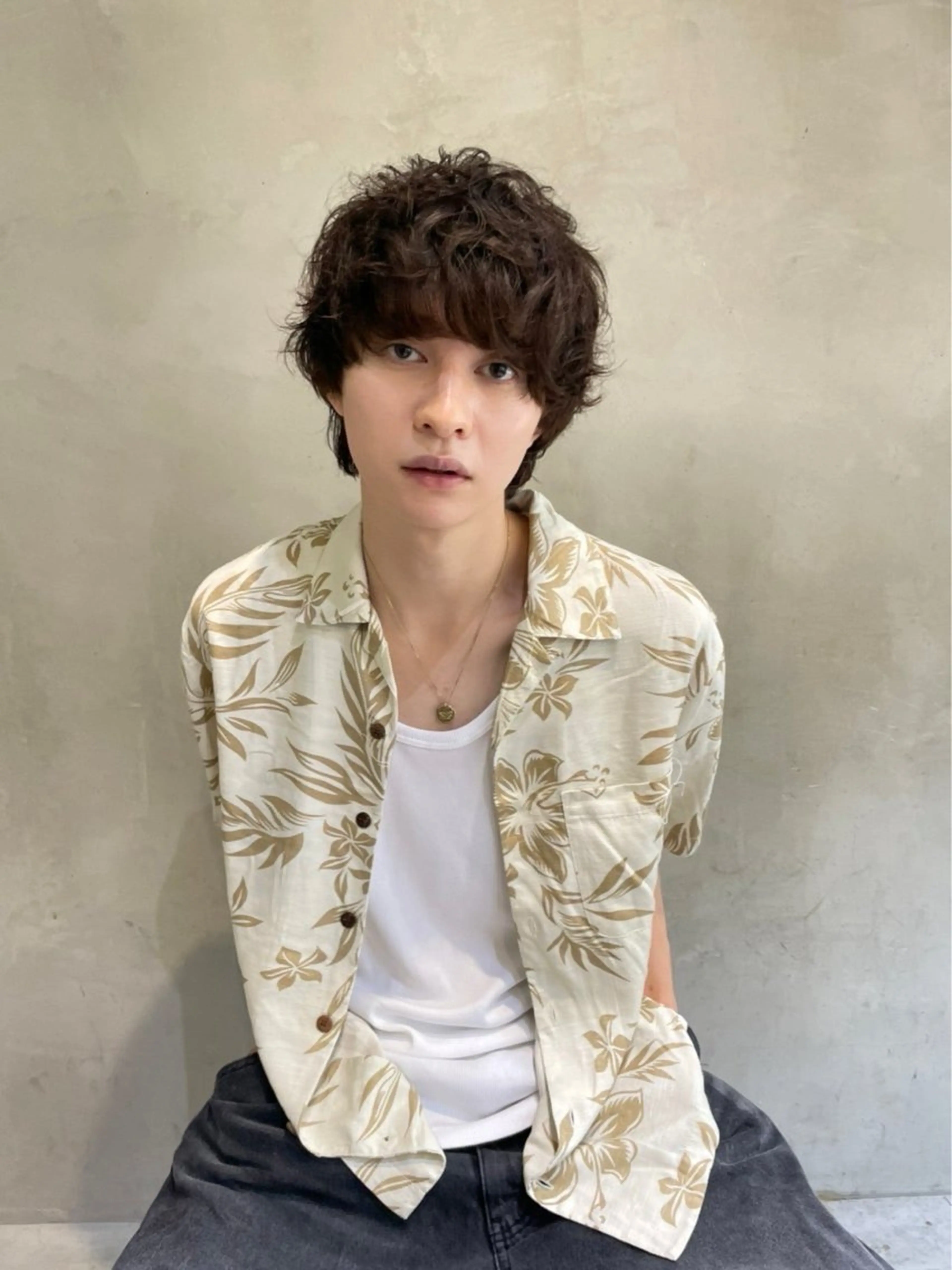 ショート メンズ カット パーマ トリートメント ヘッドスパ 💎髪質改善/艶カラ ー🌟加藤陸🌟のヘアスタイル