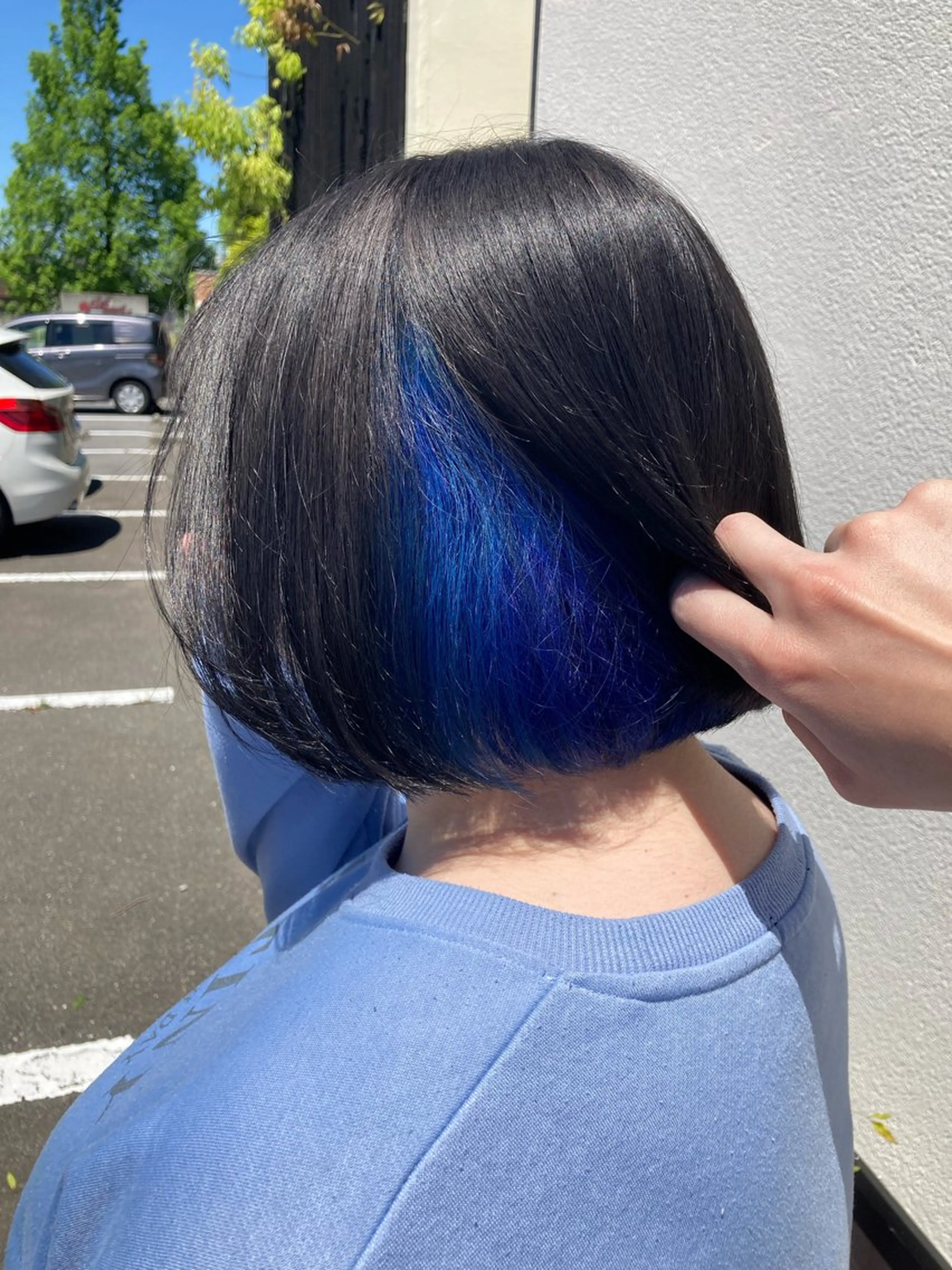 ショート カラー ブルーカラー インナーカラー 縮毛矯正特化 長谷川朋樹のヘアスタイル