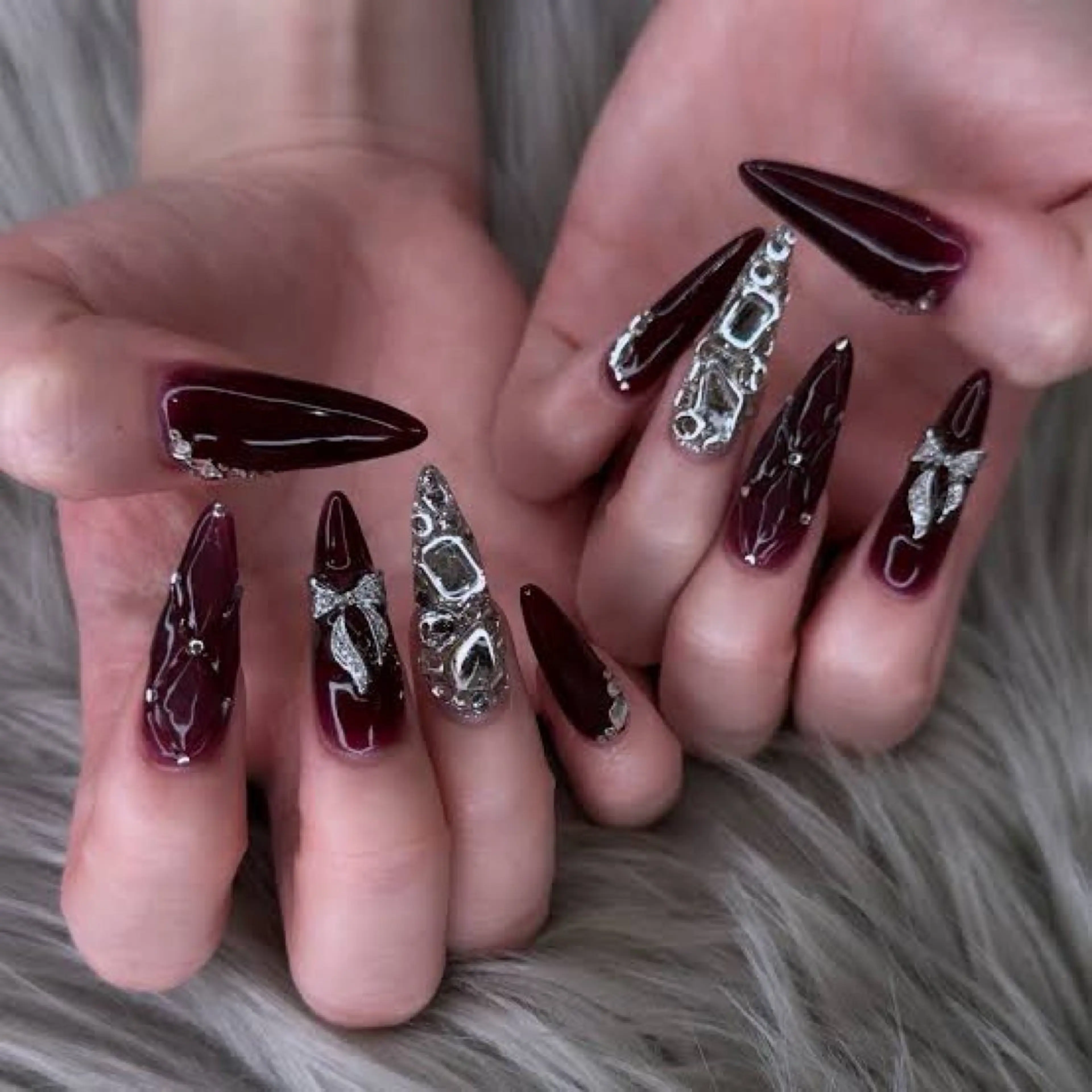 ネイル 長さ出し フレンチネイル グラデーション 卒業式 マグネットネイル ハンドネイル MIHANA NAILのネイルデザイン