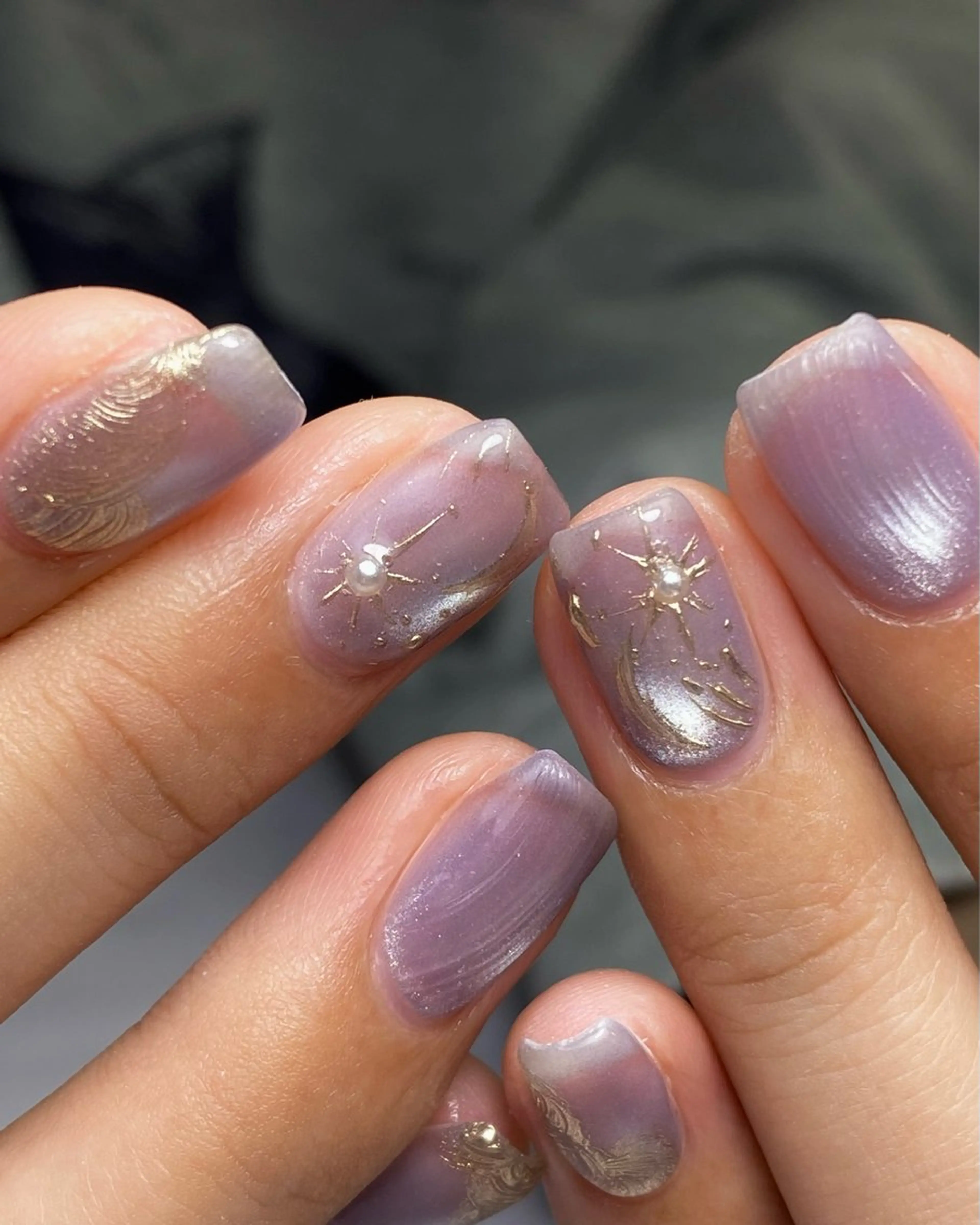 ネイル 成人式 フラッシュネイル フレンチネイル ジェルネイル マグネットネイル ハンドネイル 草加ニュアンスネイル 🌚hersのネイルデザイン