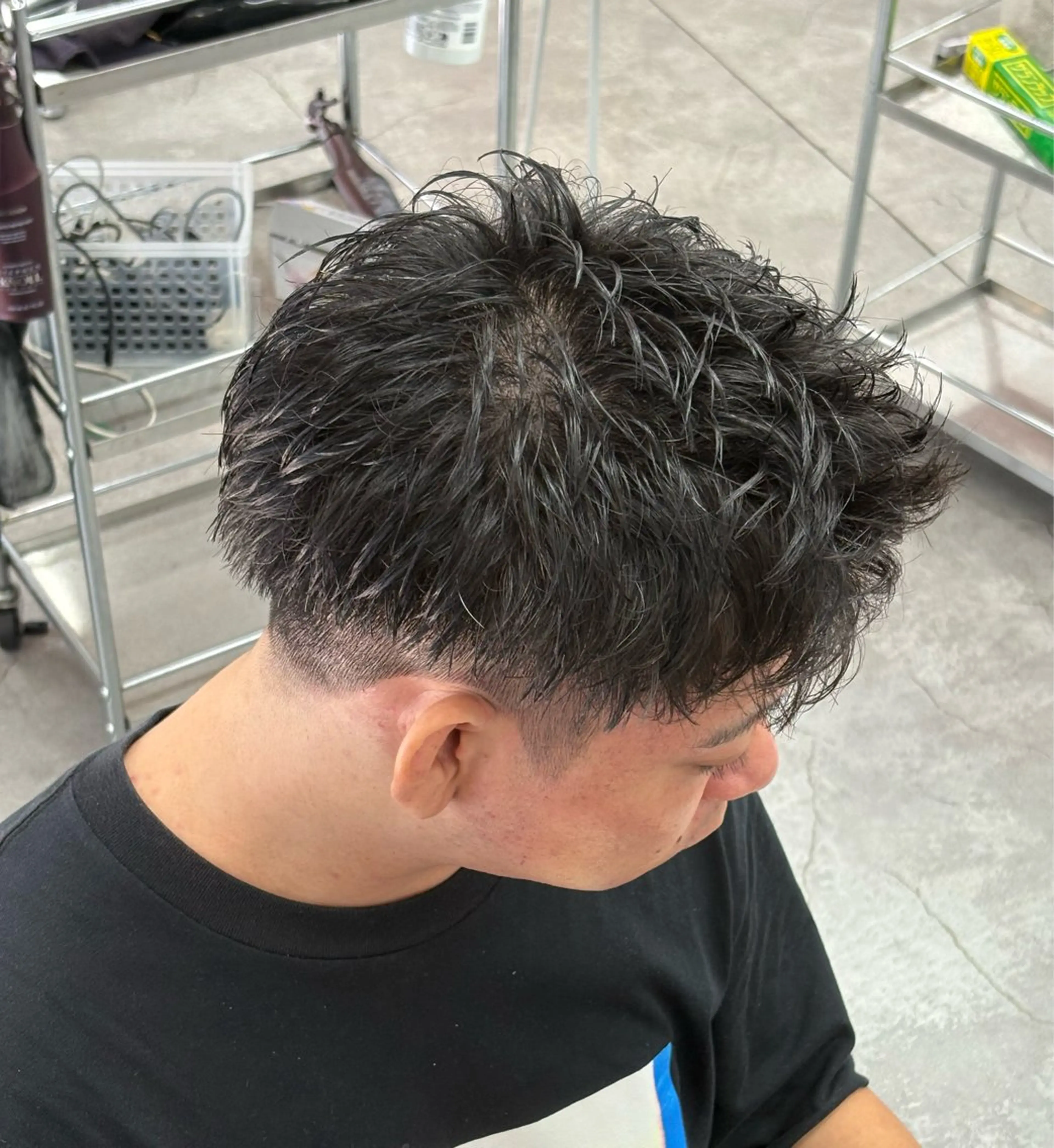 ショート カラー パーマ メンズ カット ヘッドスパ ヘアセット メンズパーマ特化 🔥韓国ヘア職人🔥のヘアスタイル