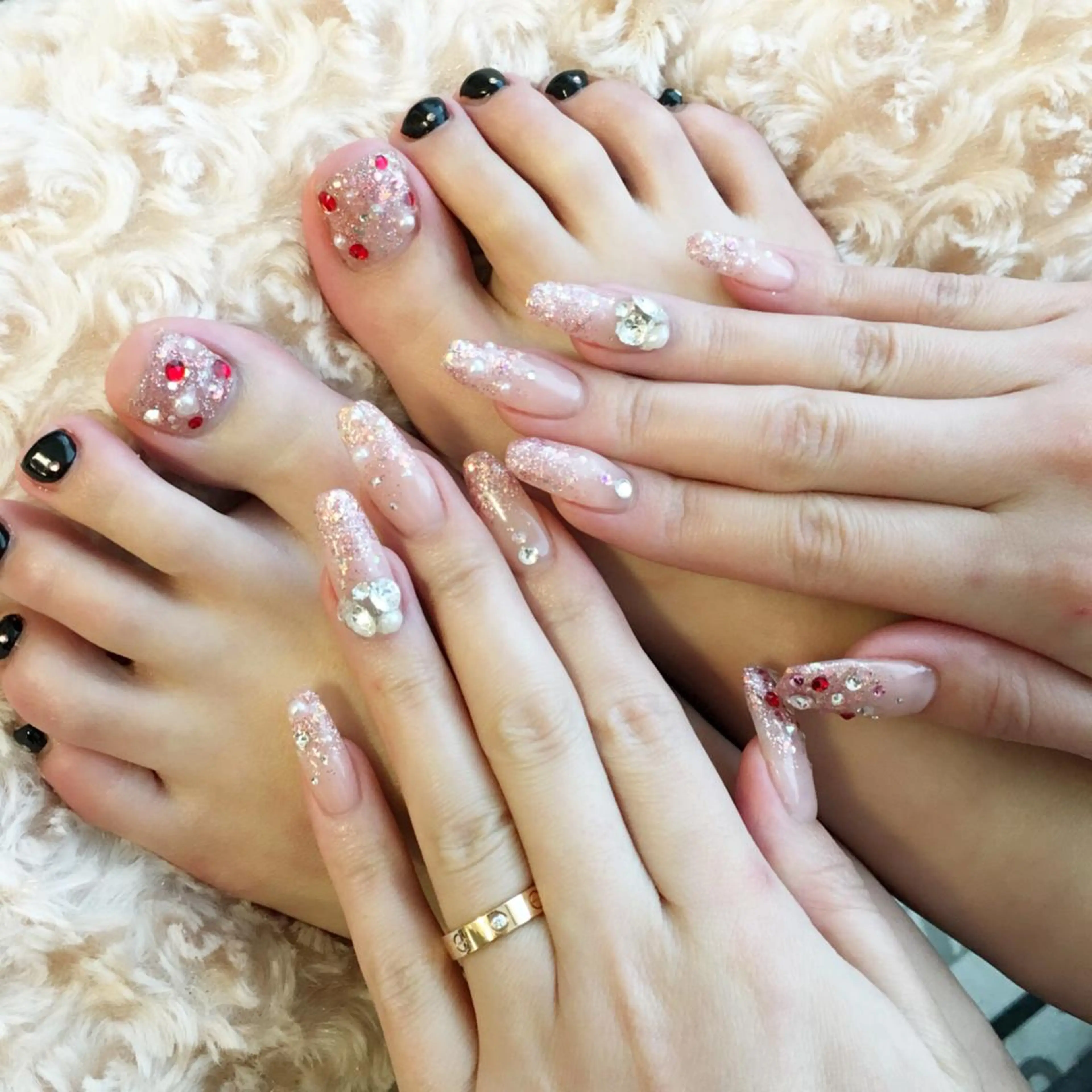 ネイル スカルプネイル ストーンネイル SHINE NAILのネイルデザイン