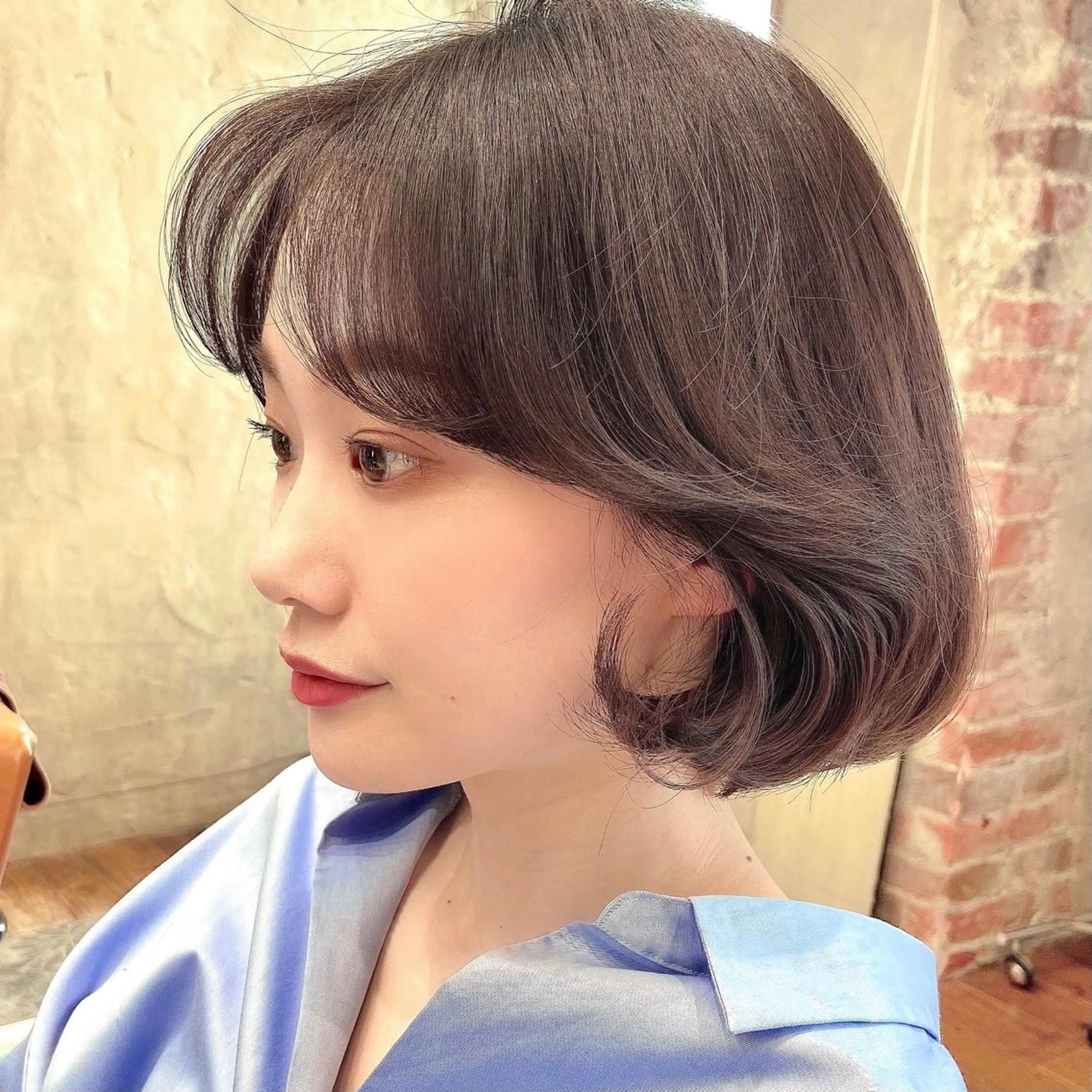 ミディアム カラー パーマ ヘアアレンジ ボブ 韓国風ヘア 小顔カット Surpass所属・🌈小顔似合わせ SHIHO🌈のヘアスタイル