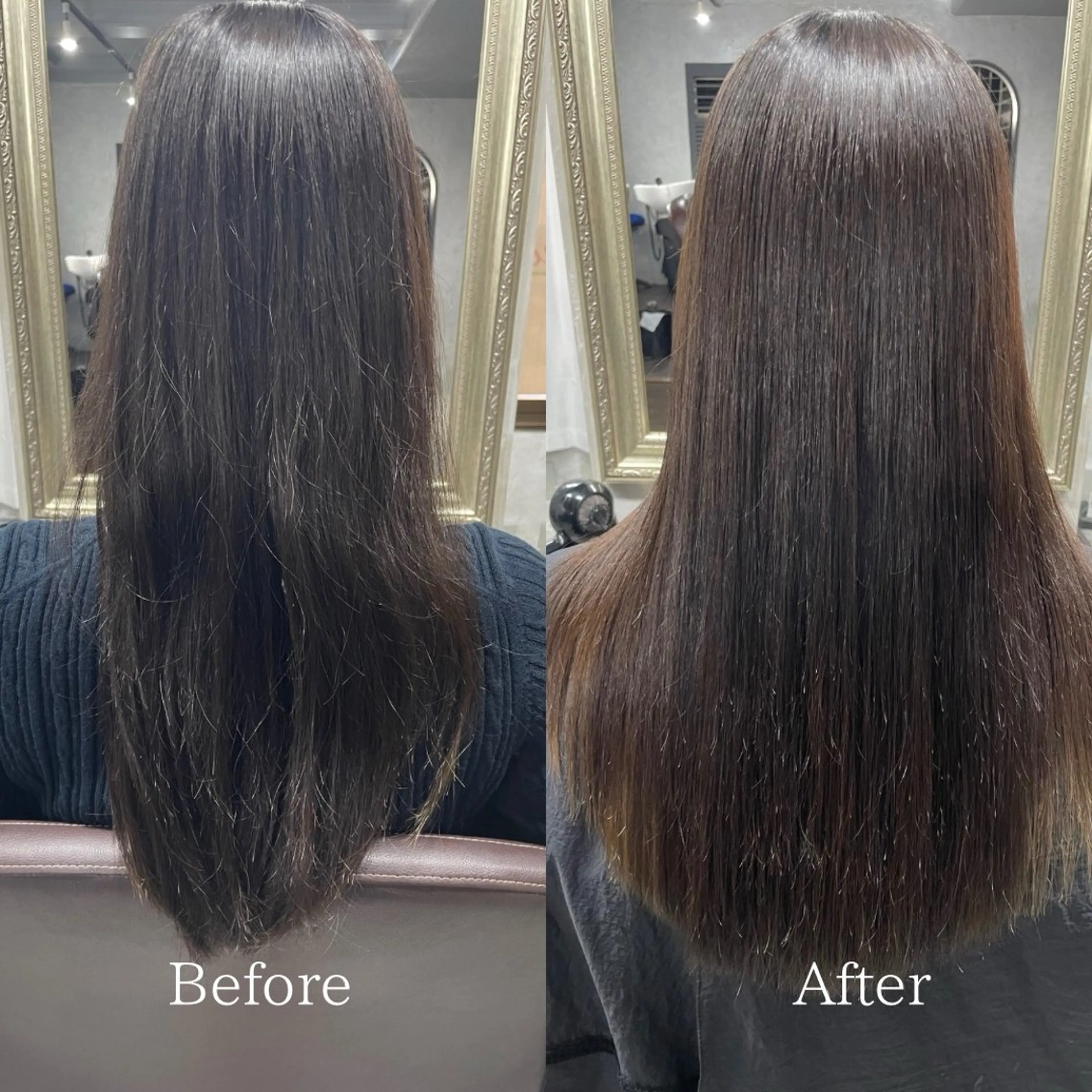 ロング 髪質改善 カット 縮毛矯正 トリートメント 艶髪/透明感カラー 山﨑俊輔のヘアスタイル