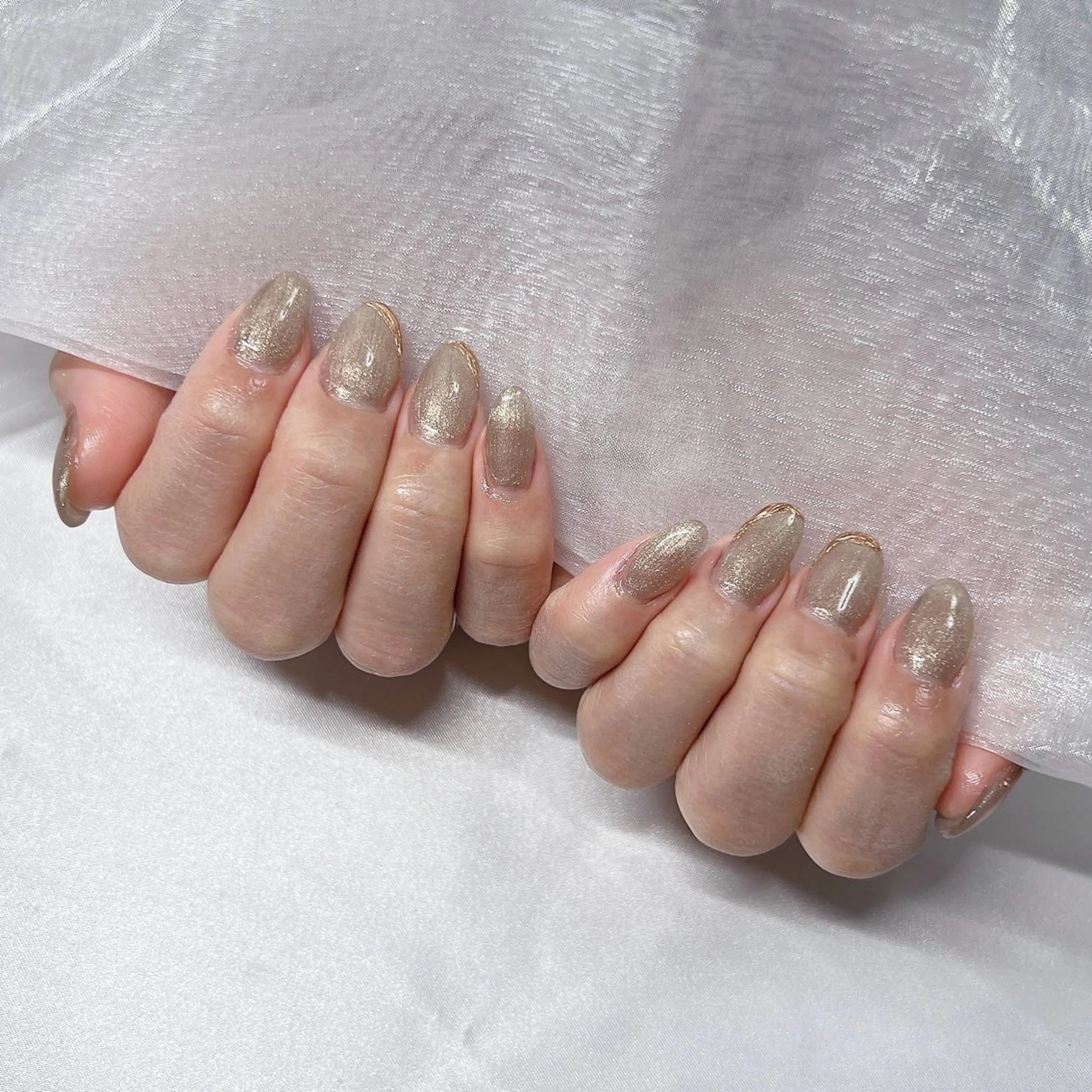 ネイル ジェルネイル 韓国ネイル ラメ(グリッター) マグネットネイル 持ち込み ハンドネイル -nail salon-Reward所属・nail salon Rewardのネイルデザイン