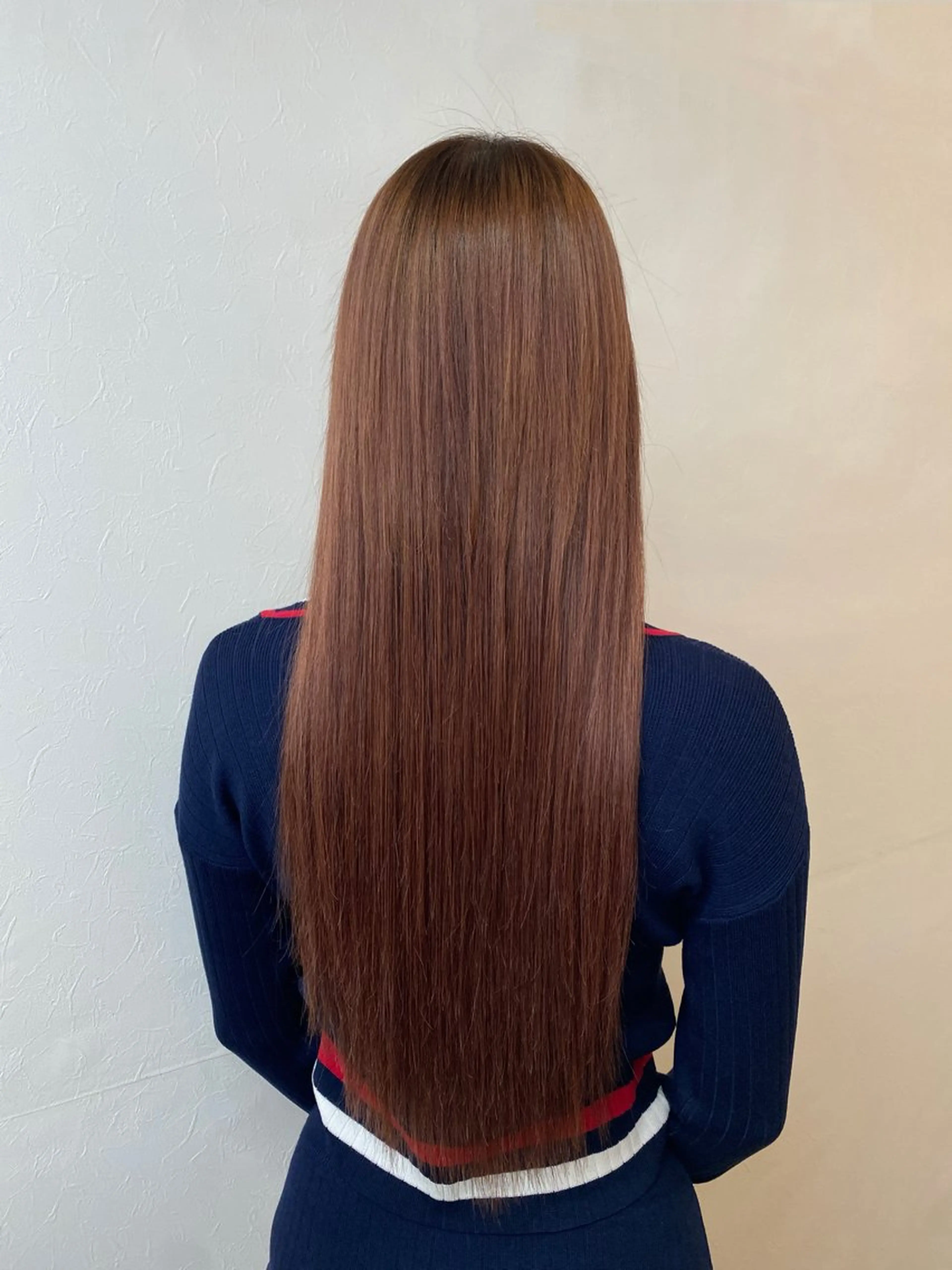 ロング カラー レッドカラー エクステ エクステ GLOSS 心斎橋 山上のヘアスタイル