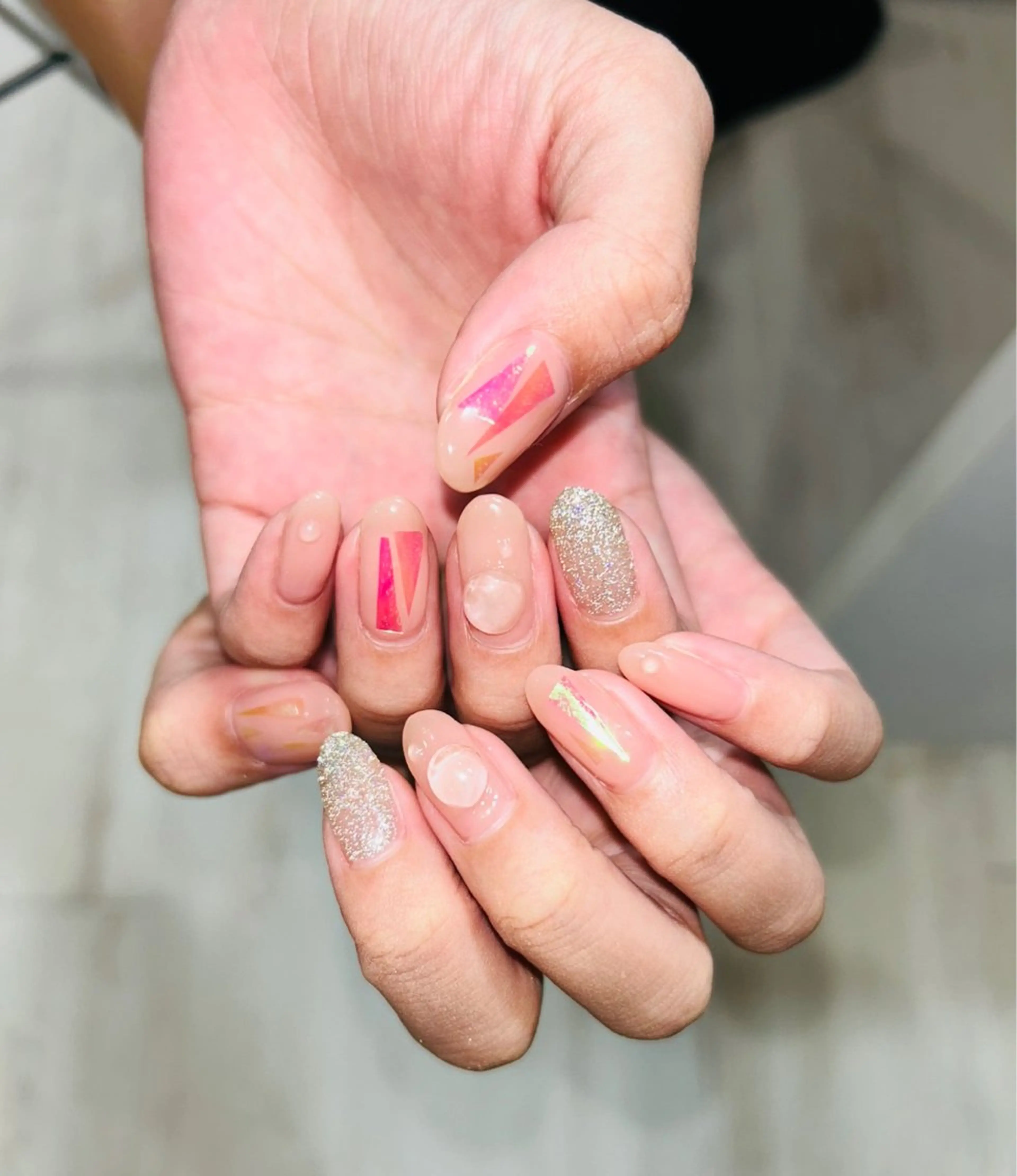 ネイル フラッシュネイル フットネイル フレンチネイル ラメ(グリッター) ラメグラデーション Ｈ3（エイチスリー）所属・H3 hitoのネイルデザイン