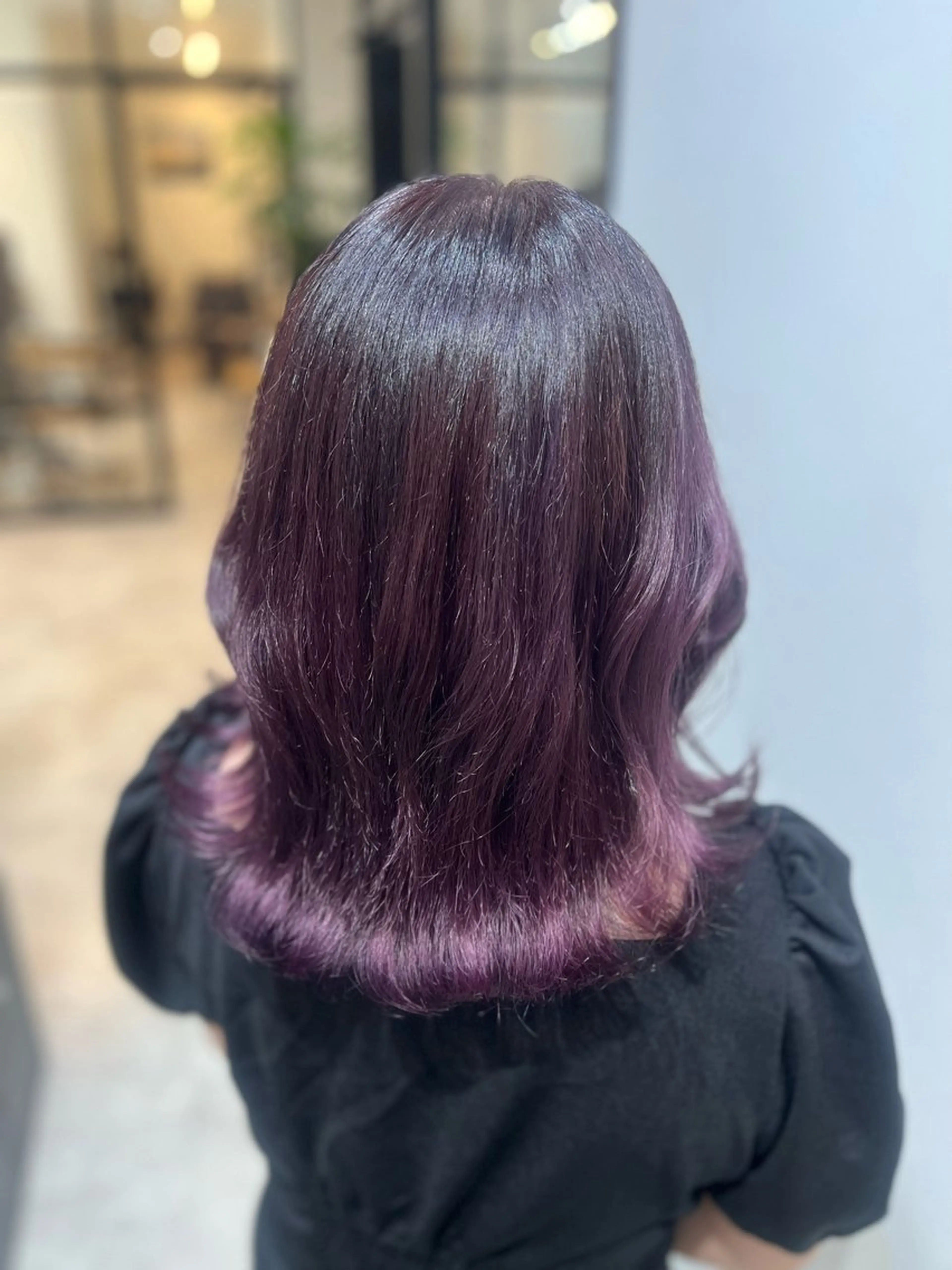 ミディアム カラー ブリーチ カシス パープルカラー ヘアカラー トリートメント 🫧ぷる艶カラー🫧 Yuubi🦩のヘアスタイル