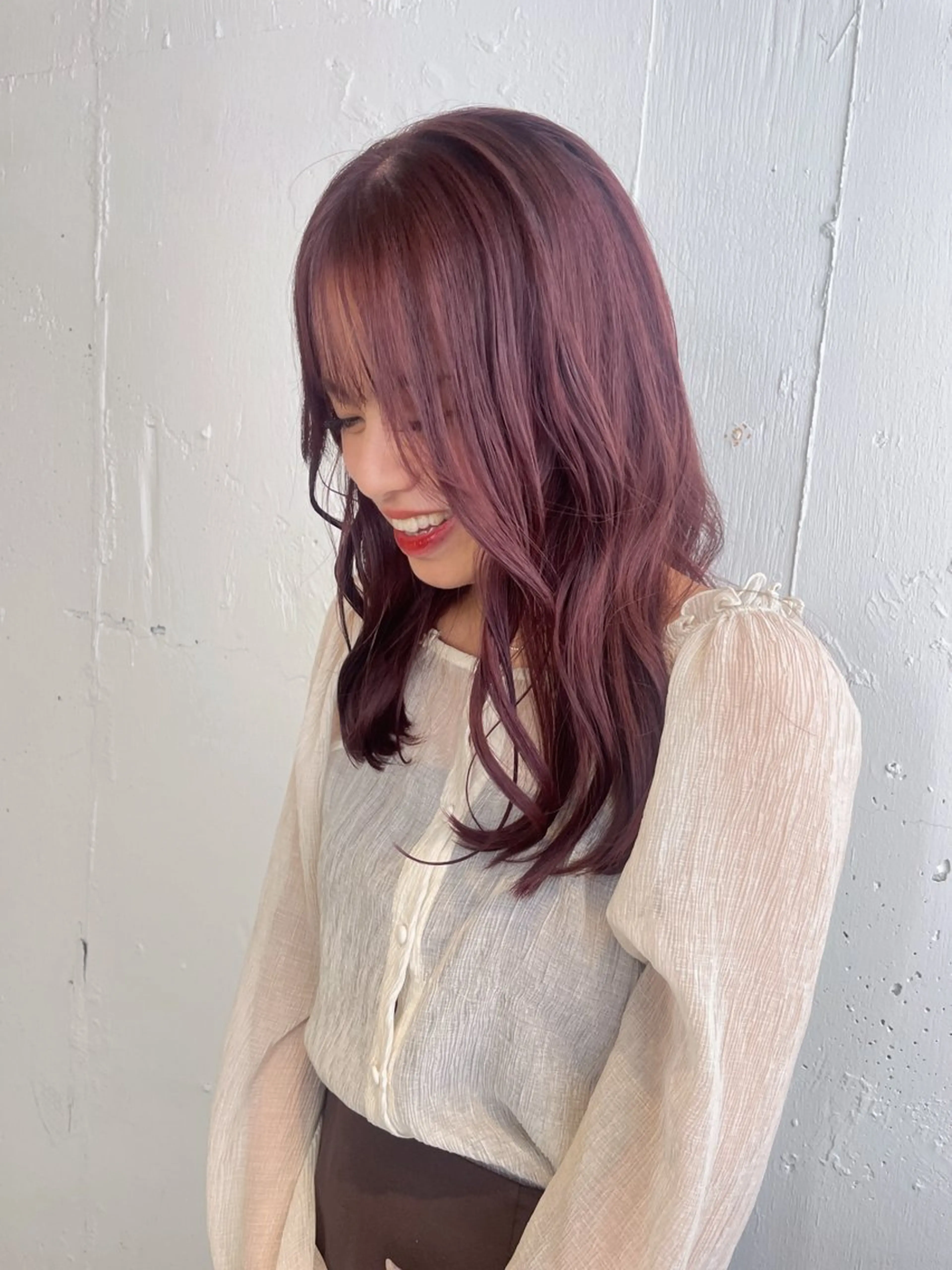 ロング カラー ブリーチ ブリーチなしカラー ヘアカラー ユイナ ★暖色カラー/ボブ★のヘアスタイル