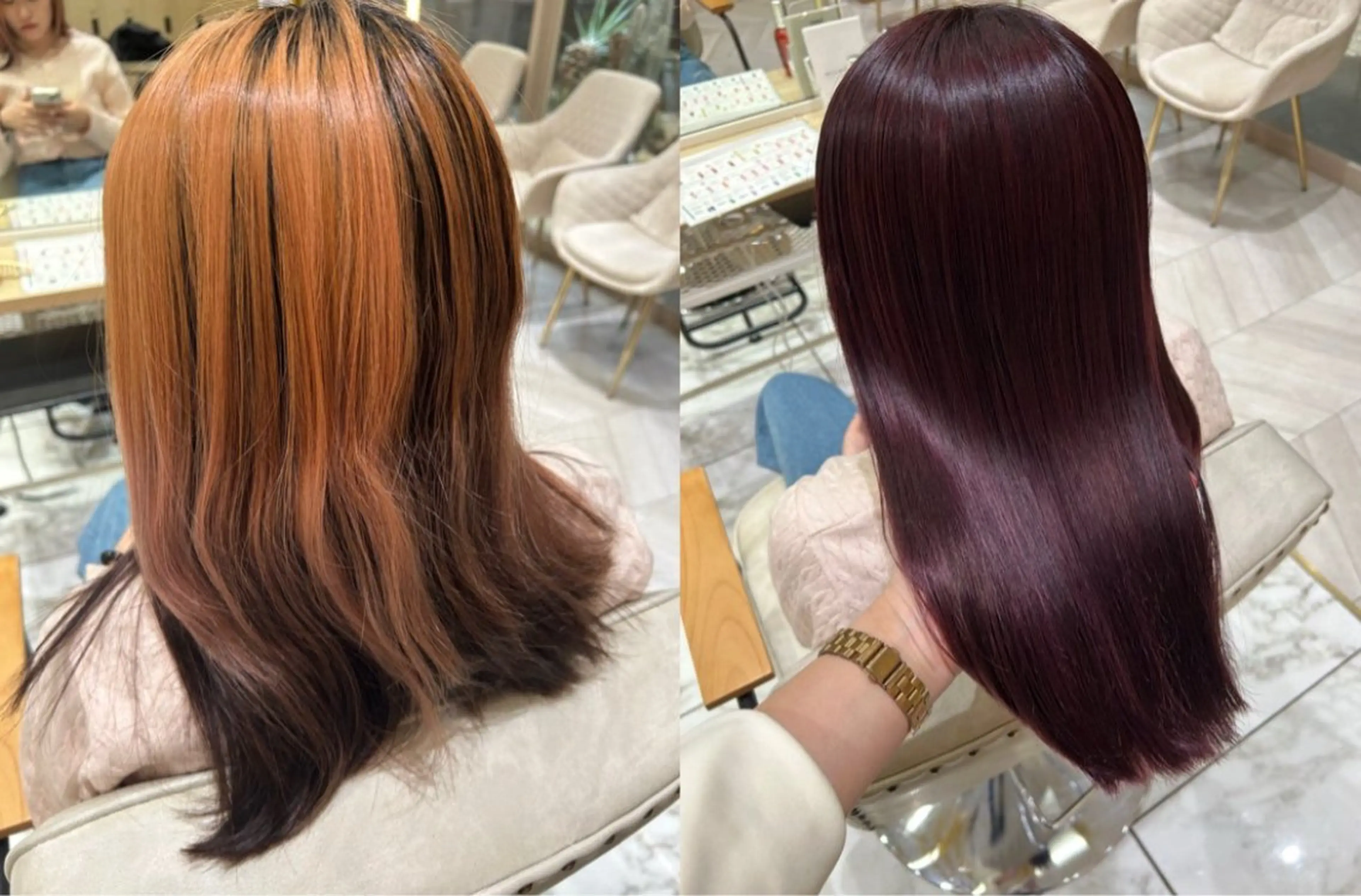 セミロング カラー ヘアカラー 🦋sana🦋 🫧透明感カラー🫧のヘアスタイル