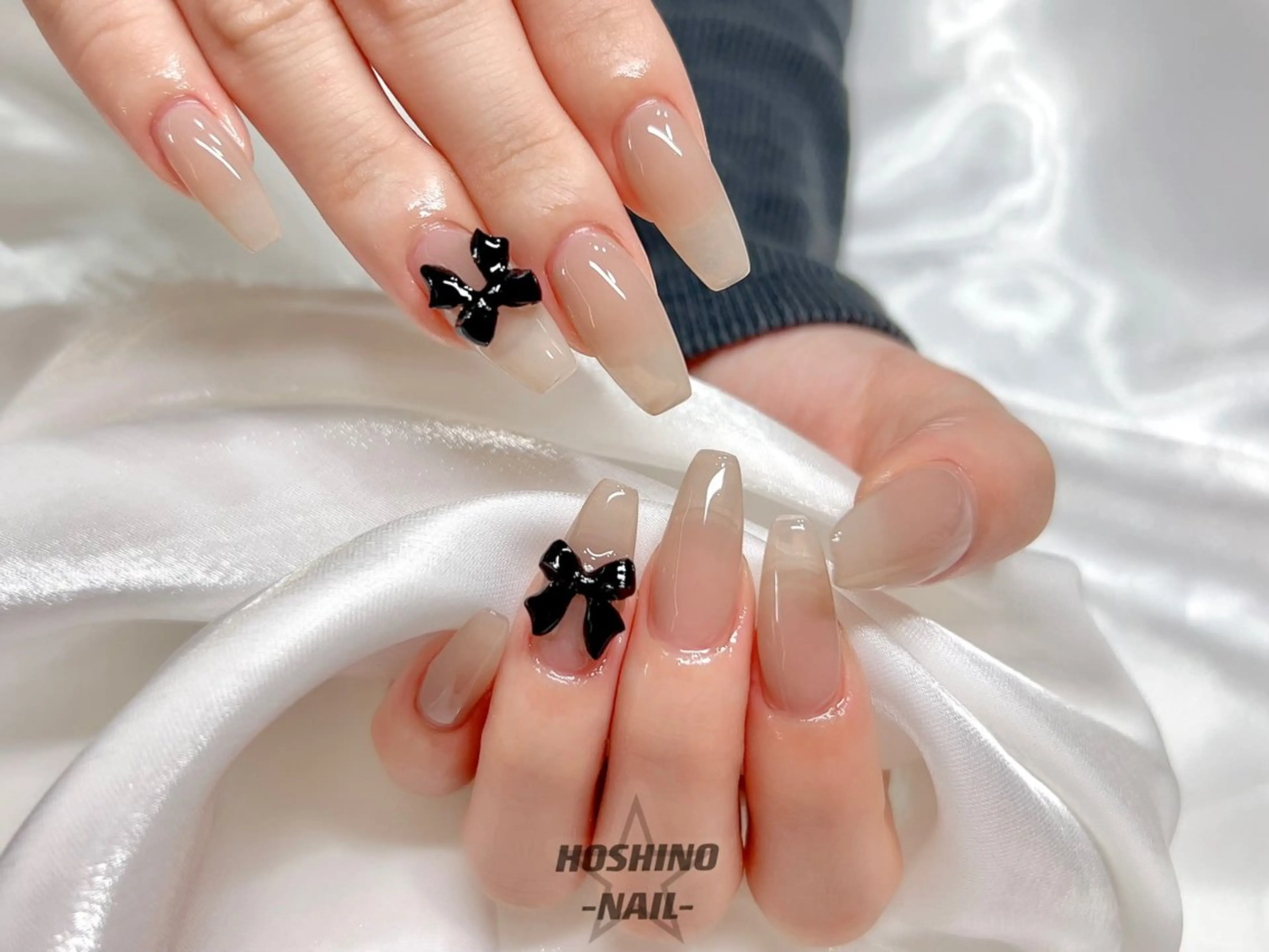 ネイル リボン ハンドネイル ★HOSHINO NAIL★ナナミのネイルデザイン