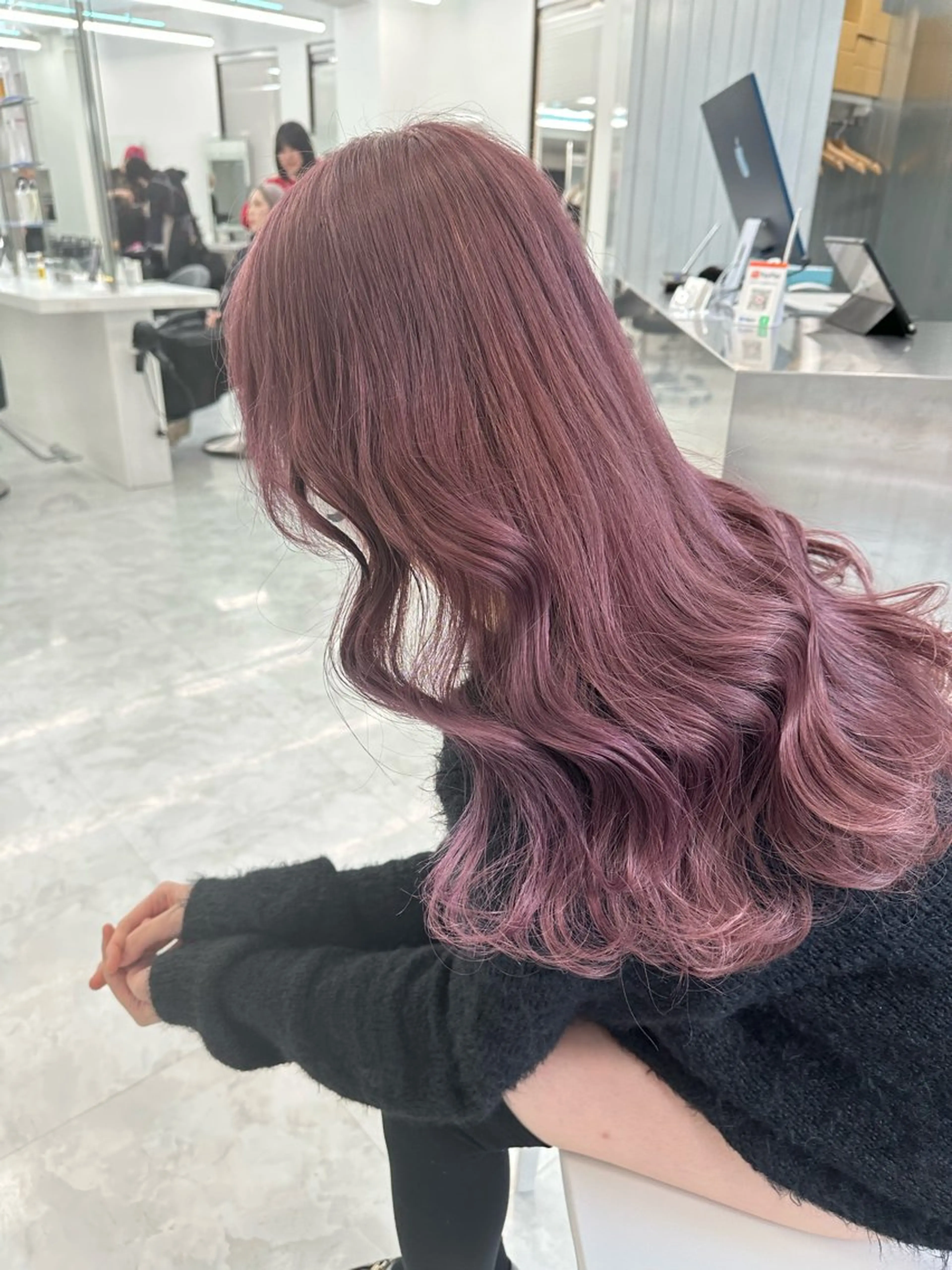 ロング カラー ダブルカラー 韓国ヘアKYONのヘアスタイル