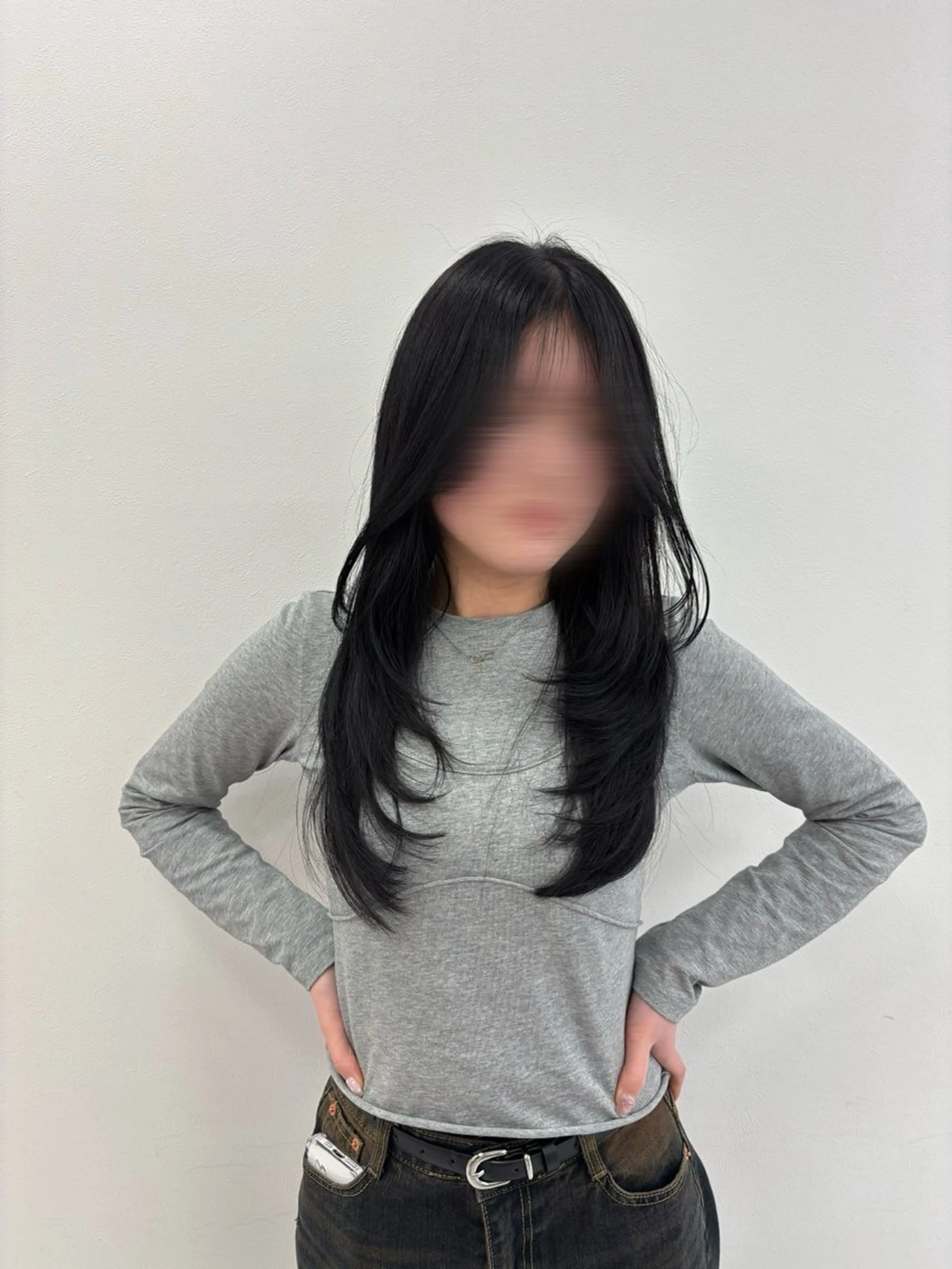 セミロング カラー 表参道ハッシュカット レイヤー/リノンのヘアスタイル