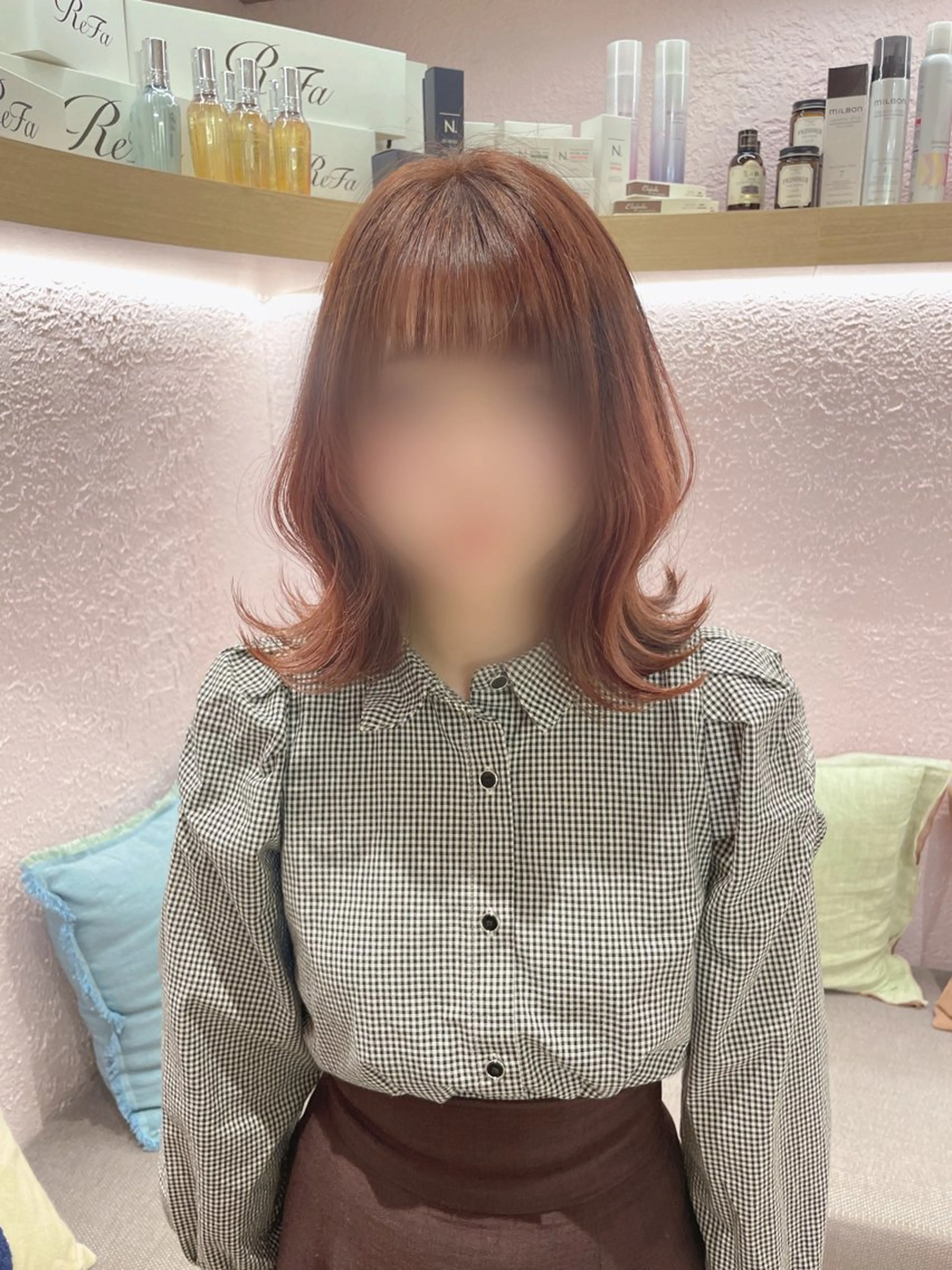 ミディアム ピンクブラウン ヘアカラー merc.🐰澤田 凜のヘアスタイル