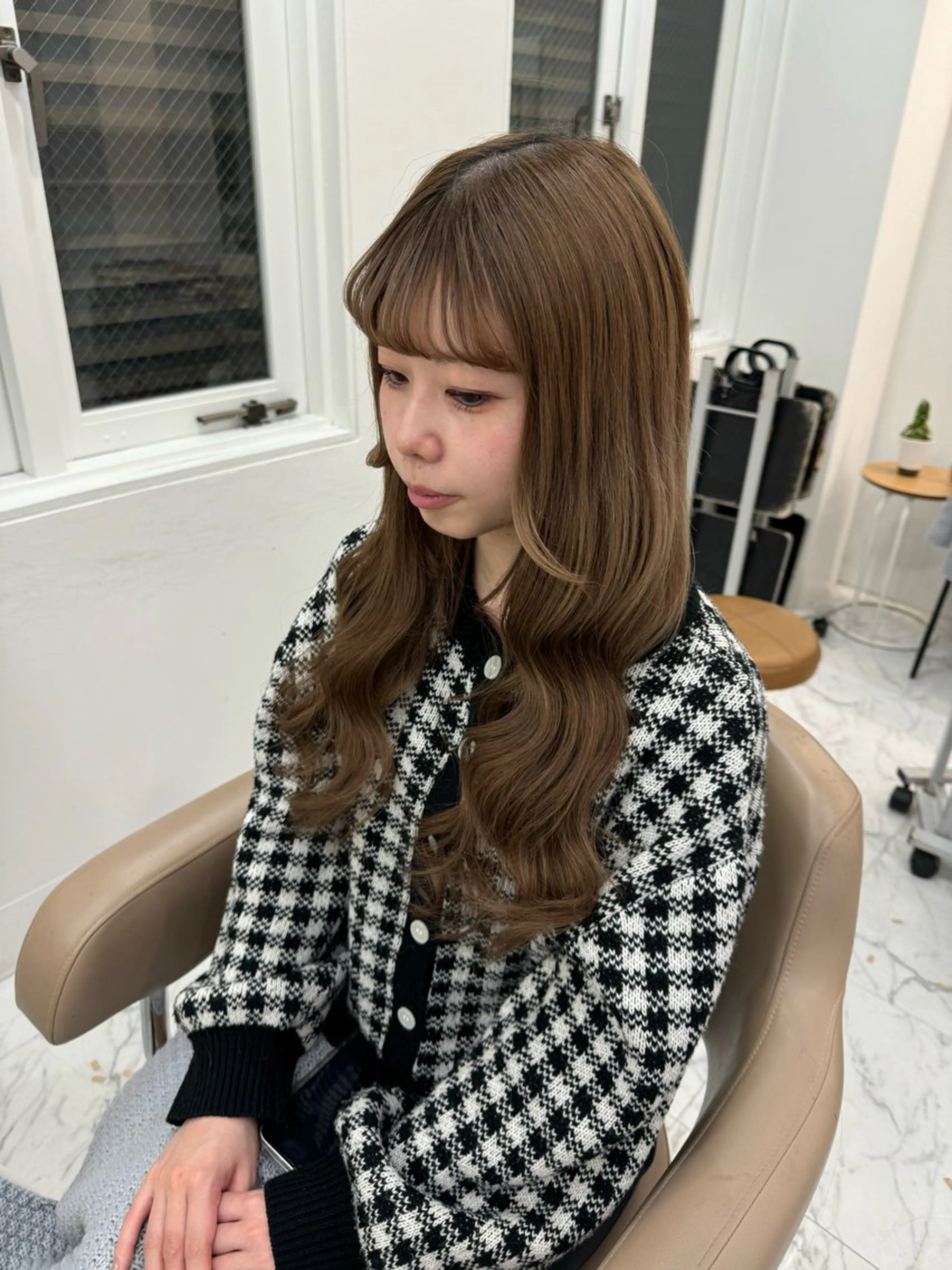 セミロング カラー シールエクステ ブリーチ ハイトーンカラー エクステ 韓国風ヘア エクステ ミルクティーカラー エクステ/濱川響太のヘアスタイル
