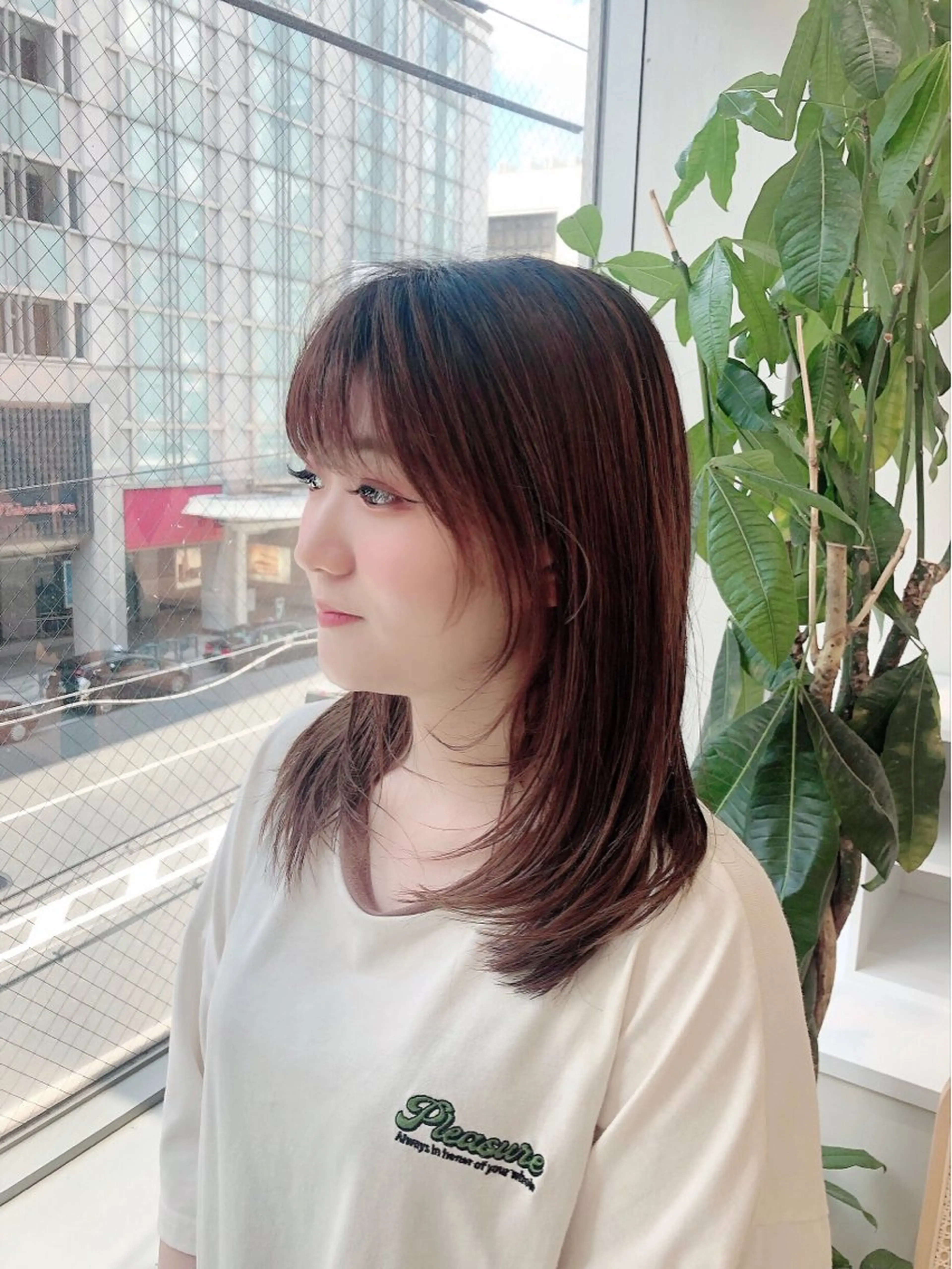 ミディアム 小顔カット カット ヘアカラー トリートメント 竜太/髪質改善カラ ー/似合わせカットのヘアスタイル