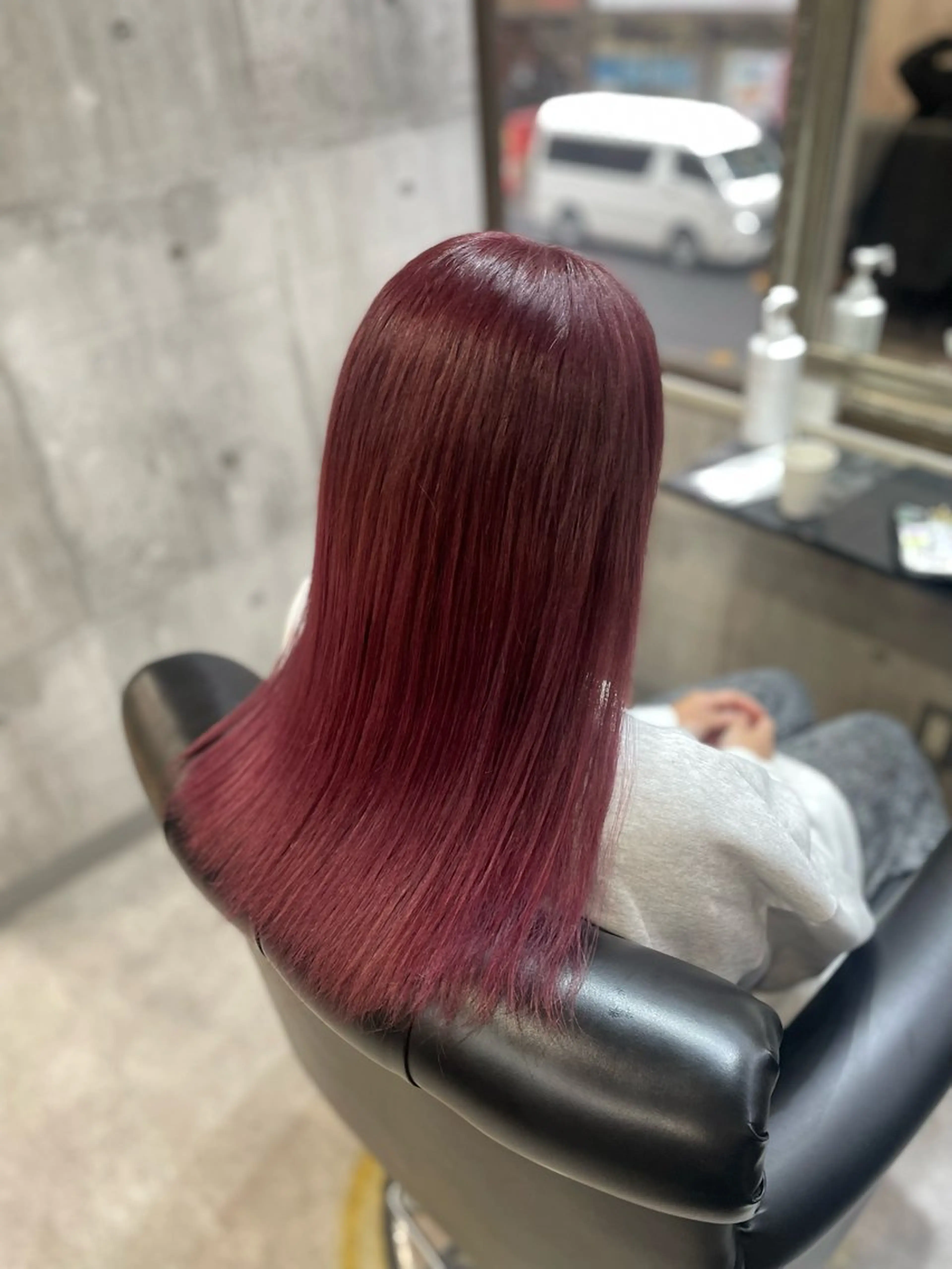 セミロング カラー ブリーチ ブリーチなしカラー ピンクカラー ヘアカラー トリートメント crystal船橋 /艶カラー/HONOのヘアスタイル