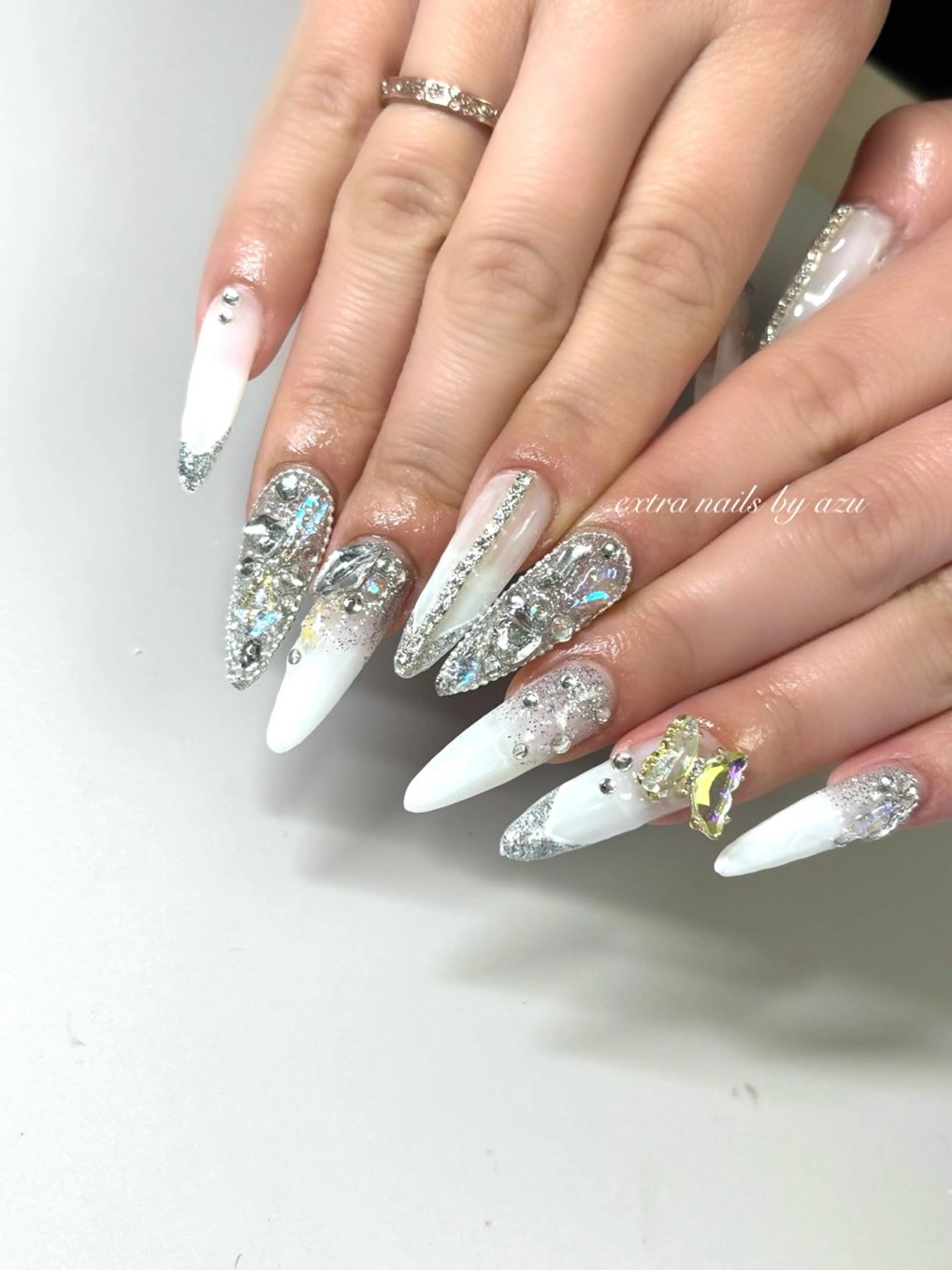 ネイル アートネイル ロングネイル ネイルチップ ハンドネイル extranails /wax　azuのネイルデザイン