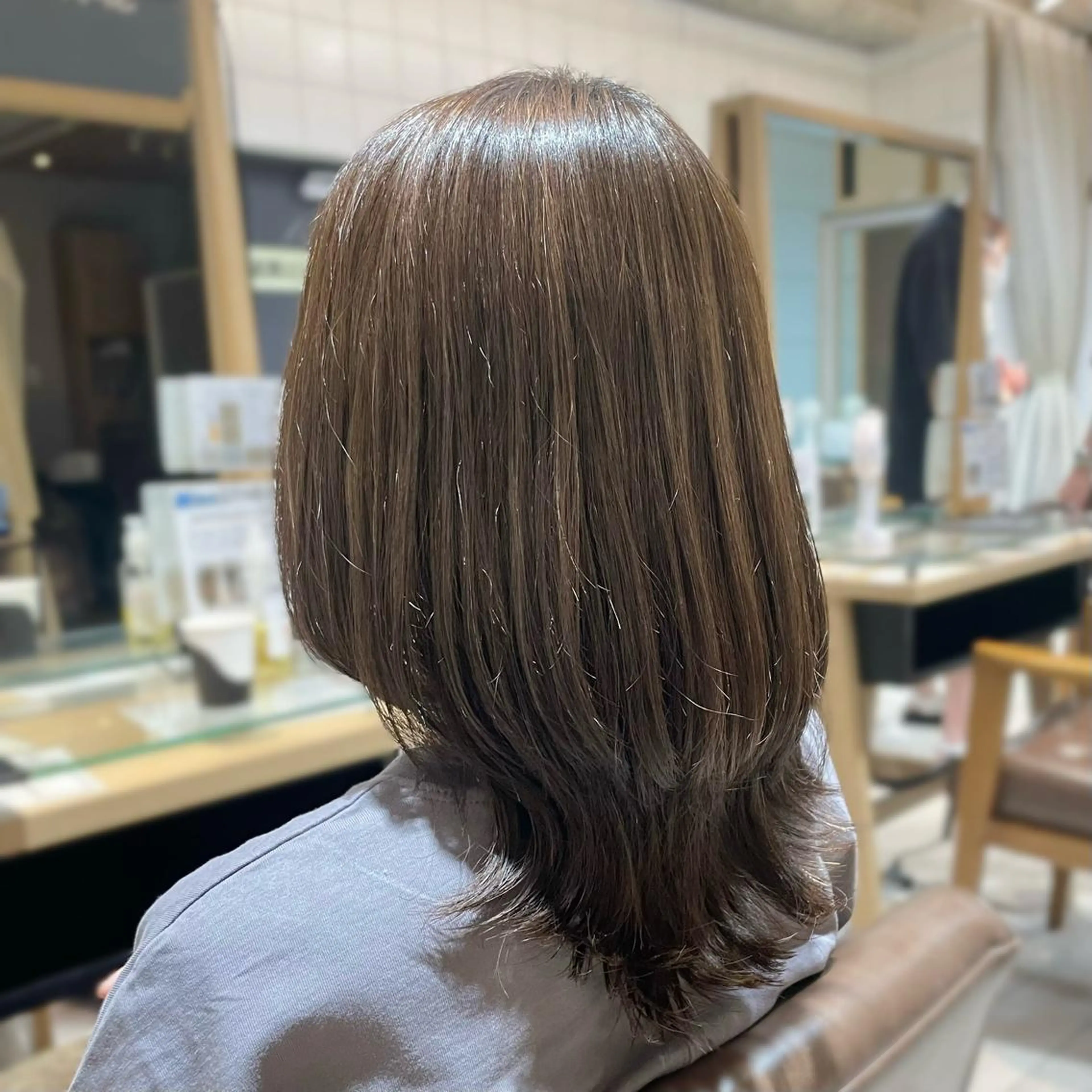 セミロング パーマ 縮毛矯正 🦩 Rui 🦩のヘアスタイル