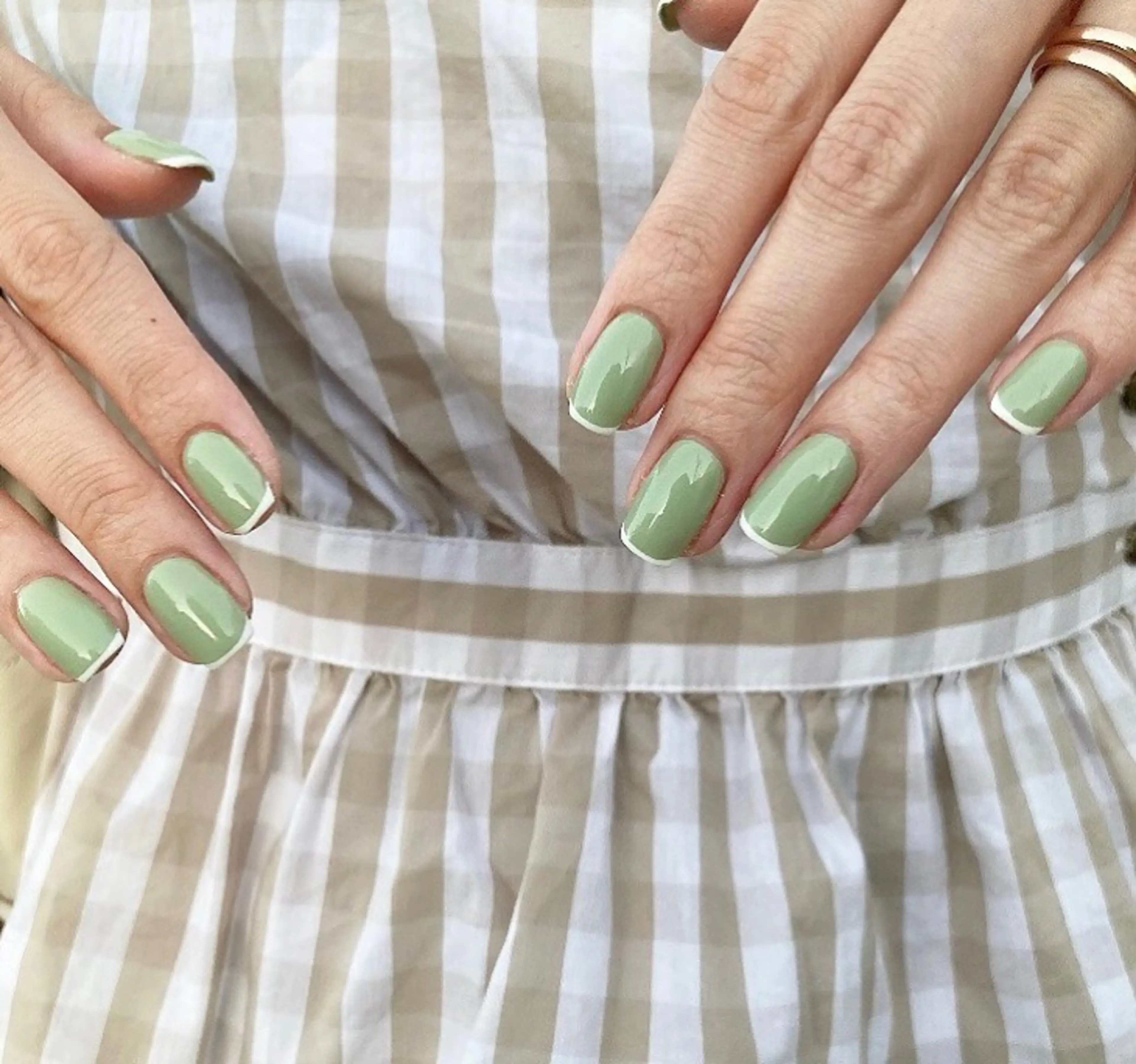 ネイル フレンチネイル グリーン パステルネイル NAILSALON NUIT.[ニュイ]のネイルデザイン