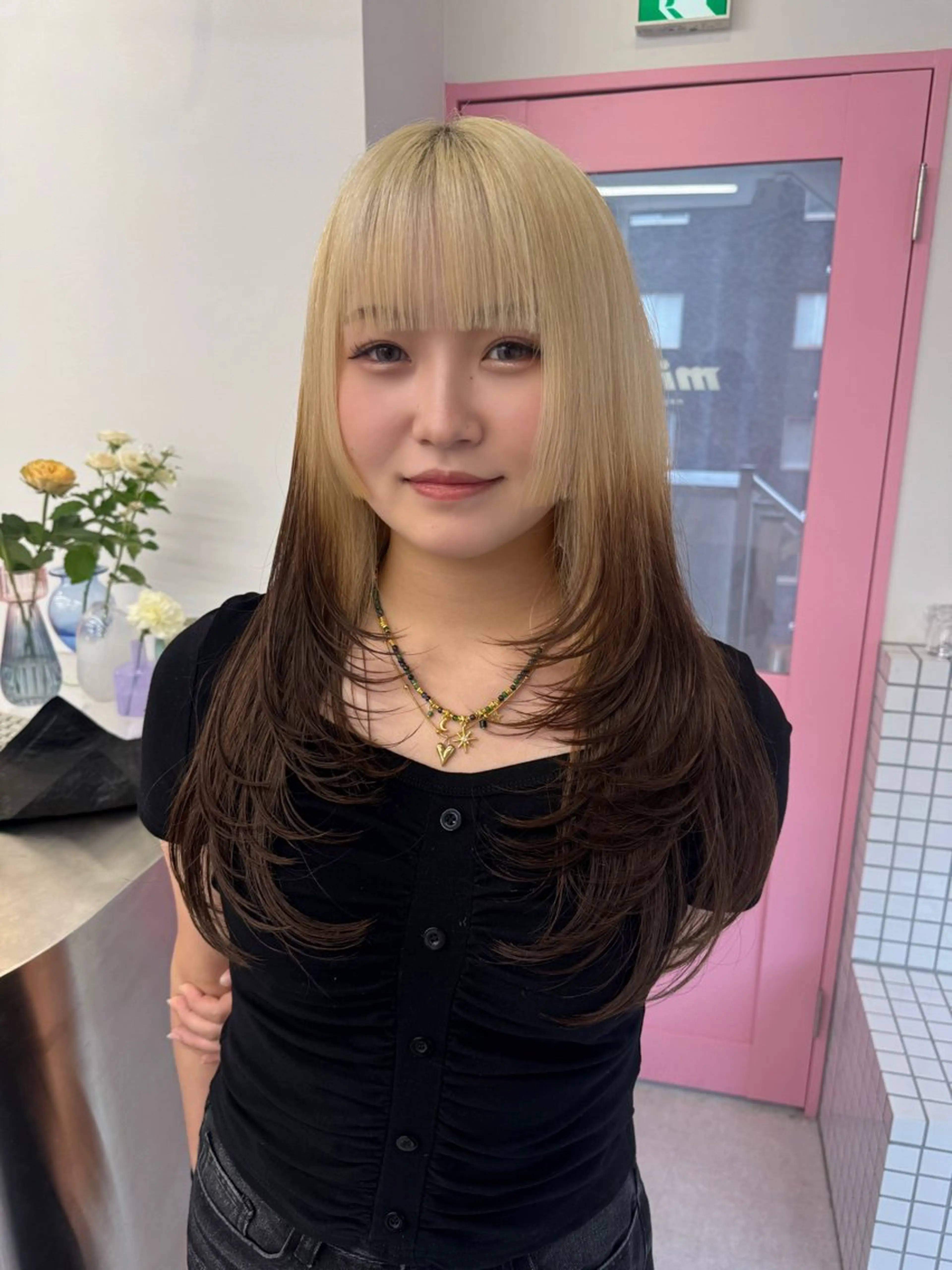 ロング カラー レイヤーカット カット ヘアカラー トリートメント レイヤーカット/透明 感カラー/saraのヘアスタイル