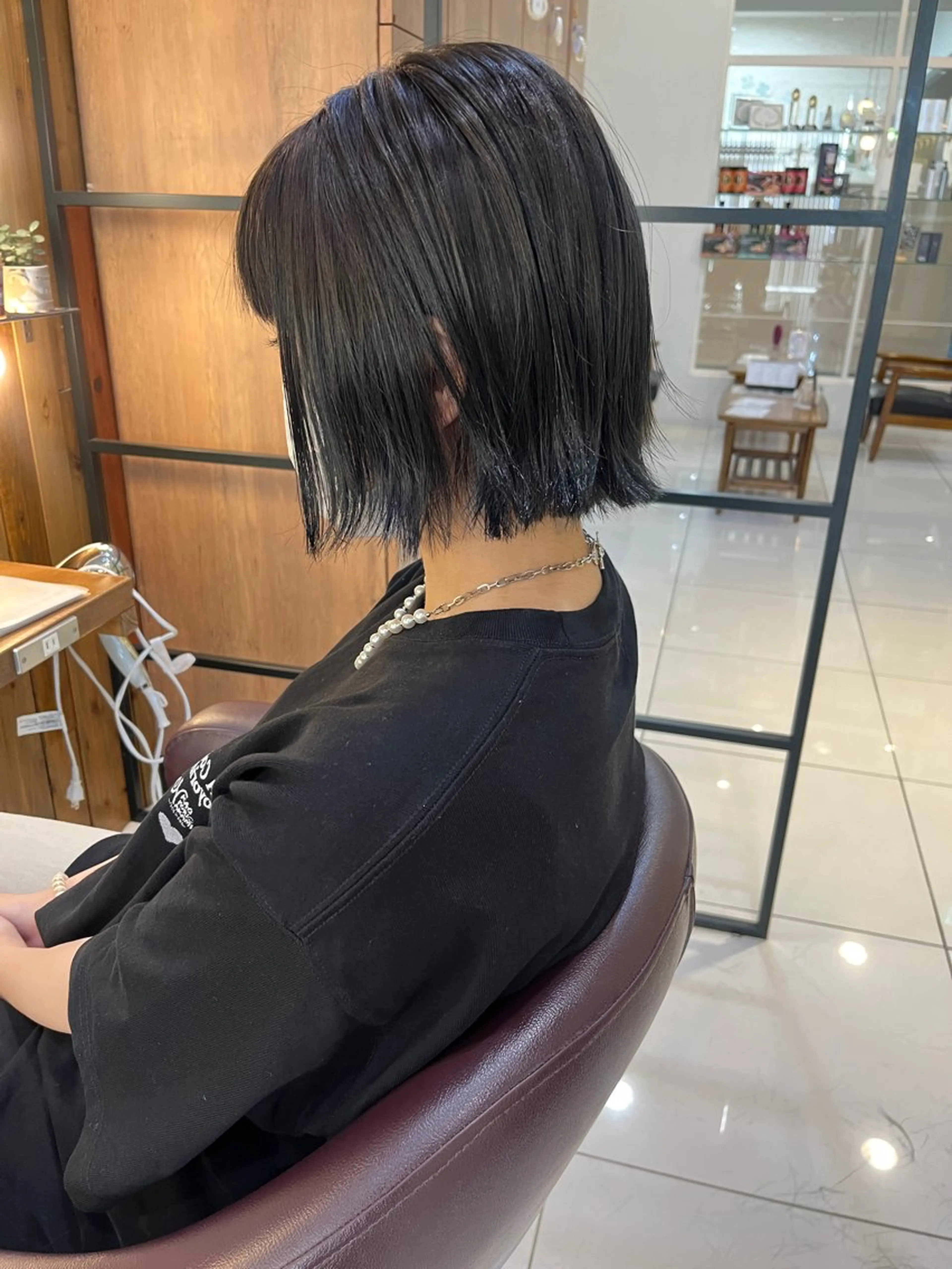 ショート カット ヘアカラー ちぐさ/艶感/ ワンカラー🤍のヘアスタイル