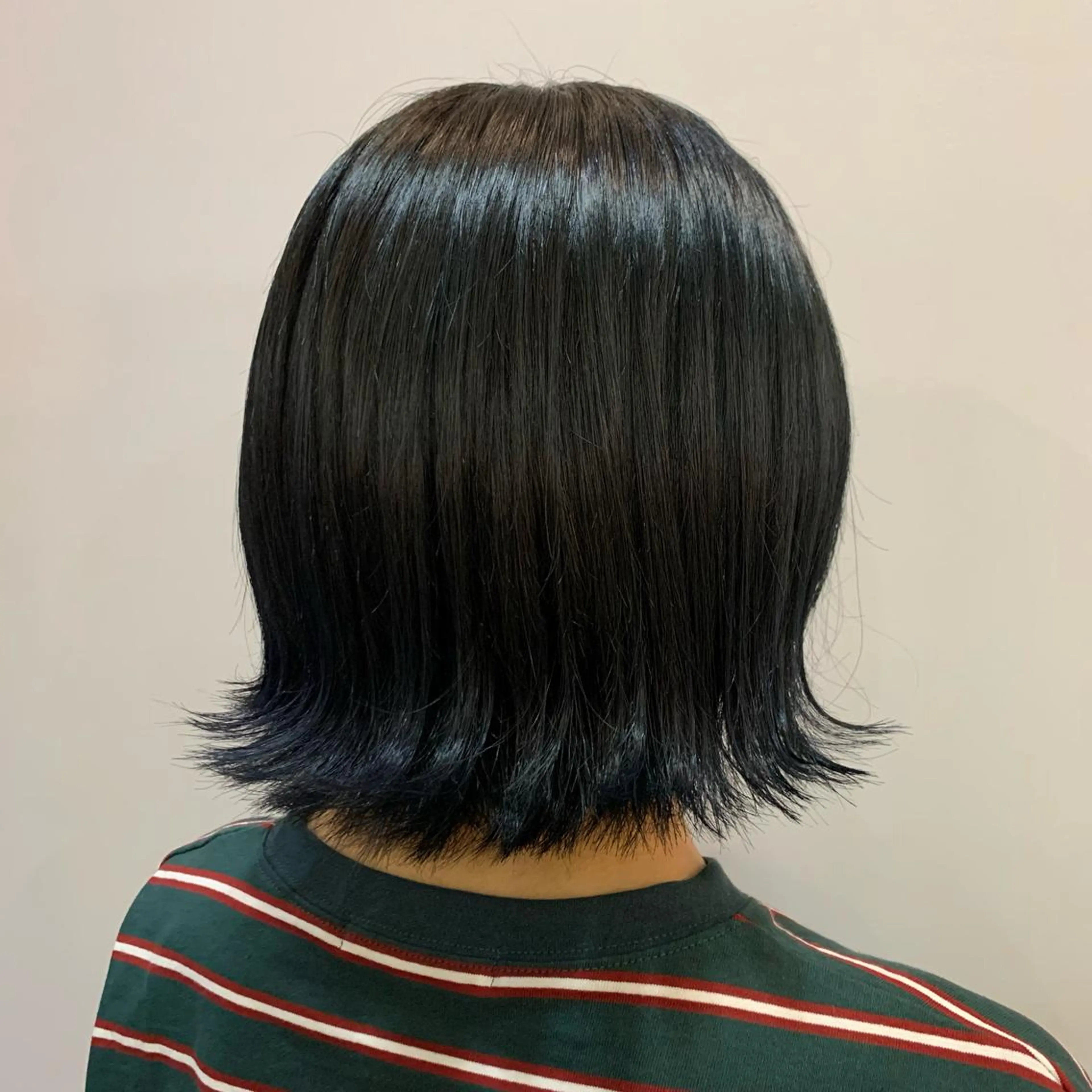 ショート カラー ヘアアレンジ 黒髪 ブルーカラー ブルーブラック ショートヘア 🫧うる艶ナチュラル Ayana🫧のヘアスタイル