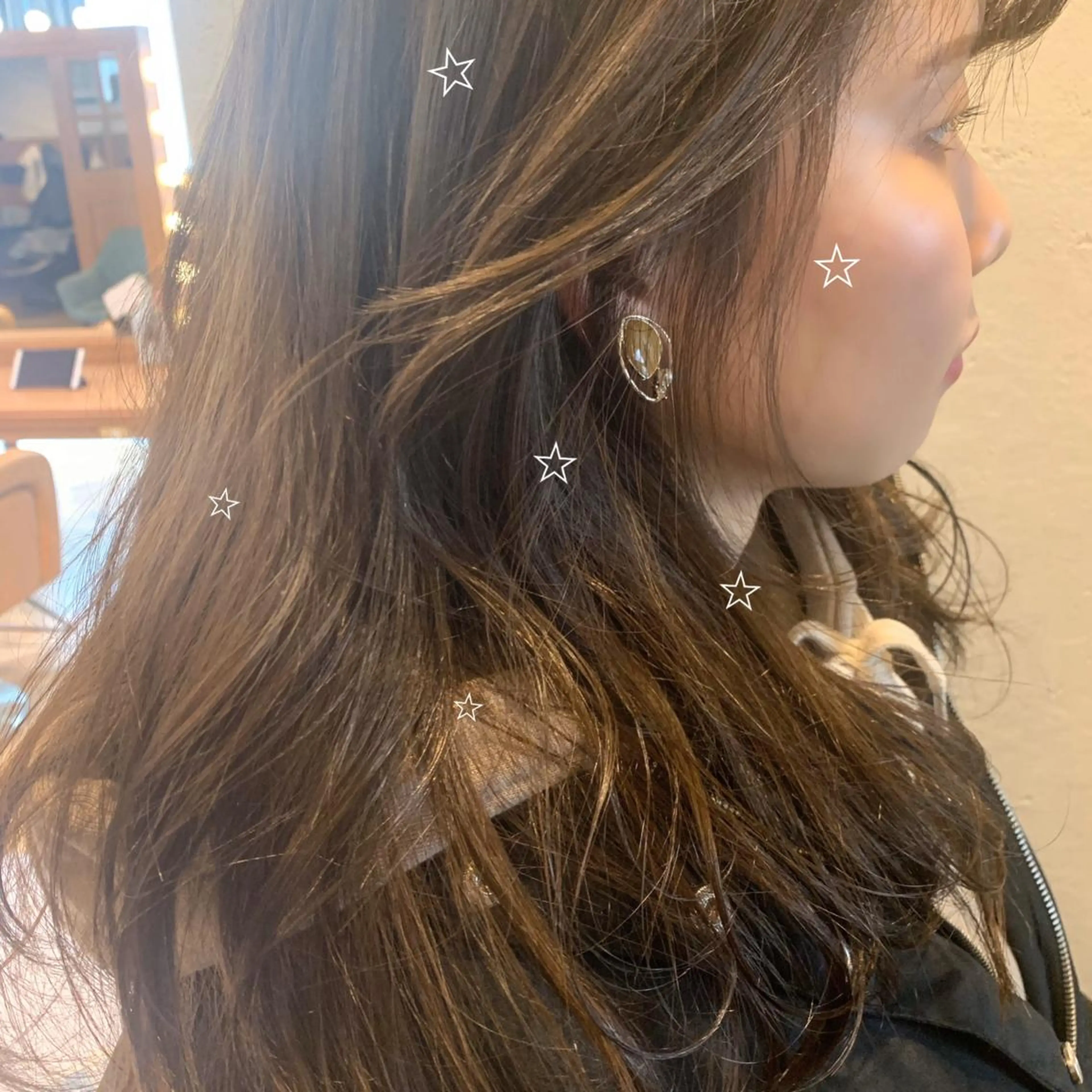 セミロング おくれ毛 カット ヘアカラー トリートメント Lond fleur 大宮  ロンドフルール所属・石畑結華 Lond店長のヘアスタイル