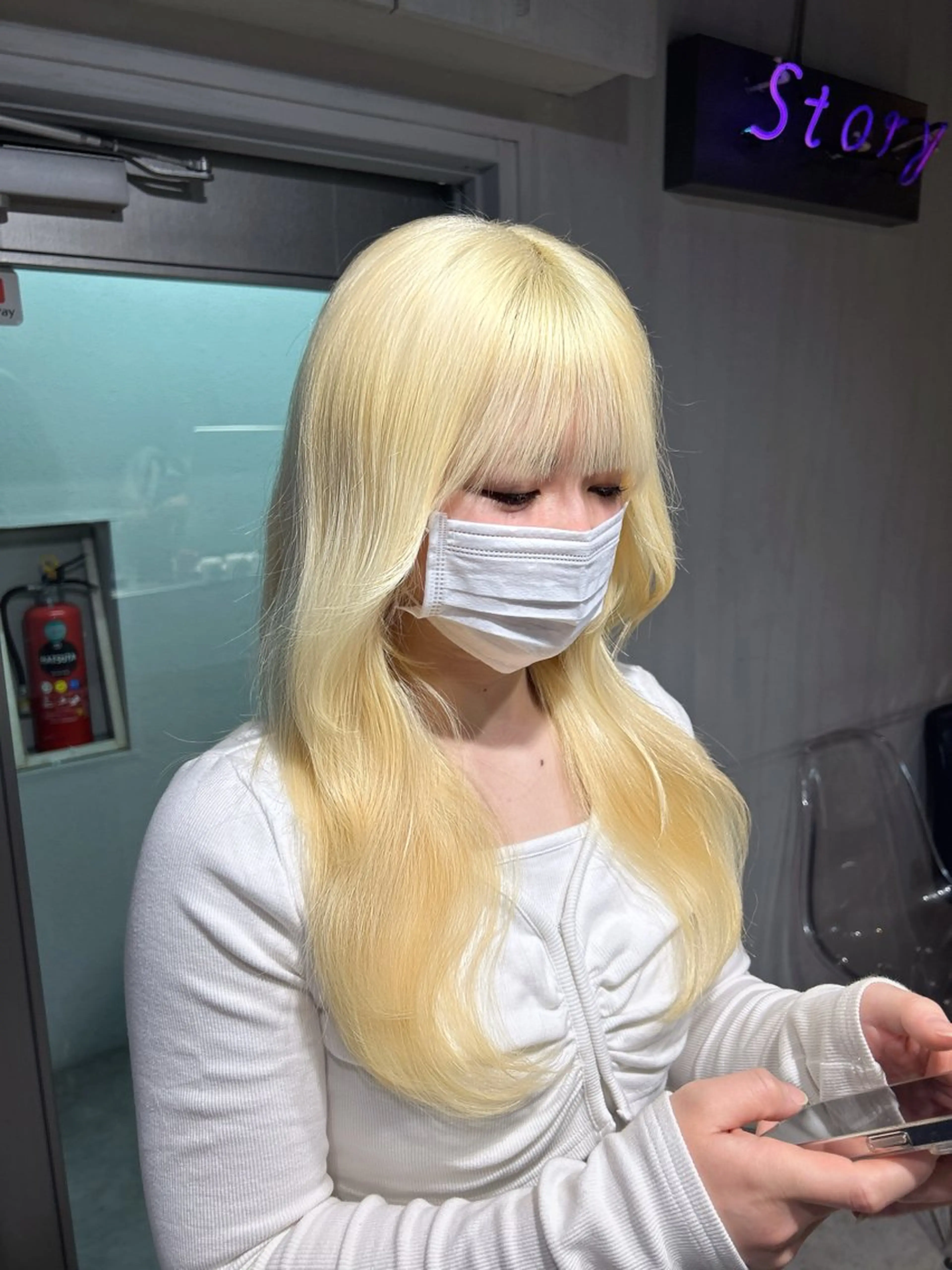 ロング 韓国風カラー 姫カット 韓国風ヘア レイヤーカット ワンホンレイヤー MEI🎀垢抜けカラ ー🎀韓国styleのヘアスタイル