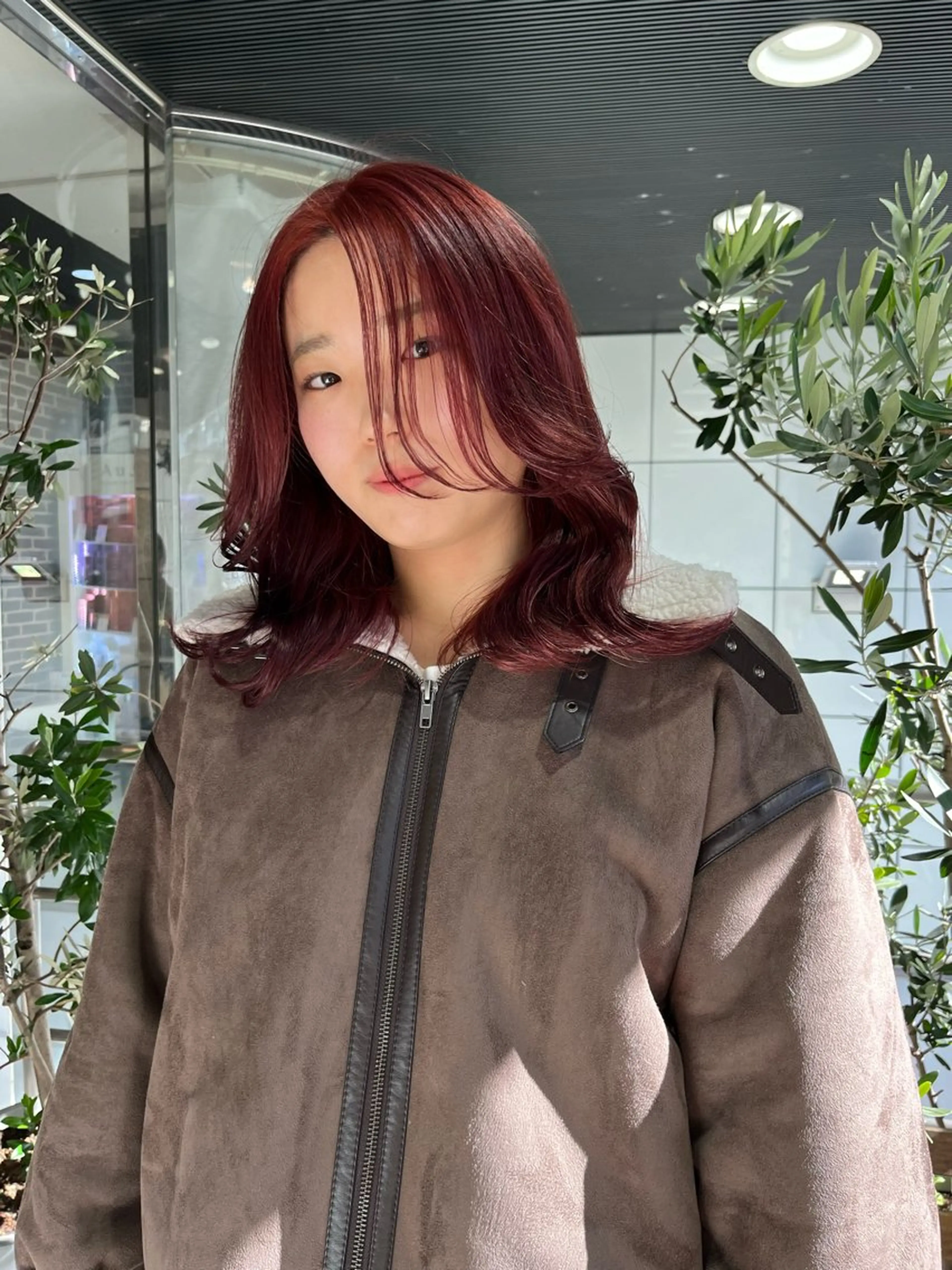 ミディアム カラー ハイトーンカラー 韓国風カラー レッドカラー 髪質改善 韓国風ヘア ヘアカラー 💖デザインカラー/ タダ ハナカ💖のヘアスタイル