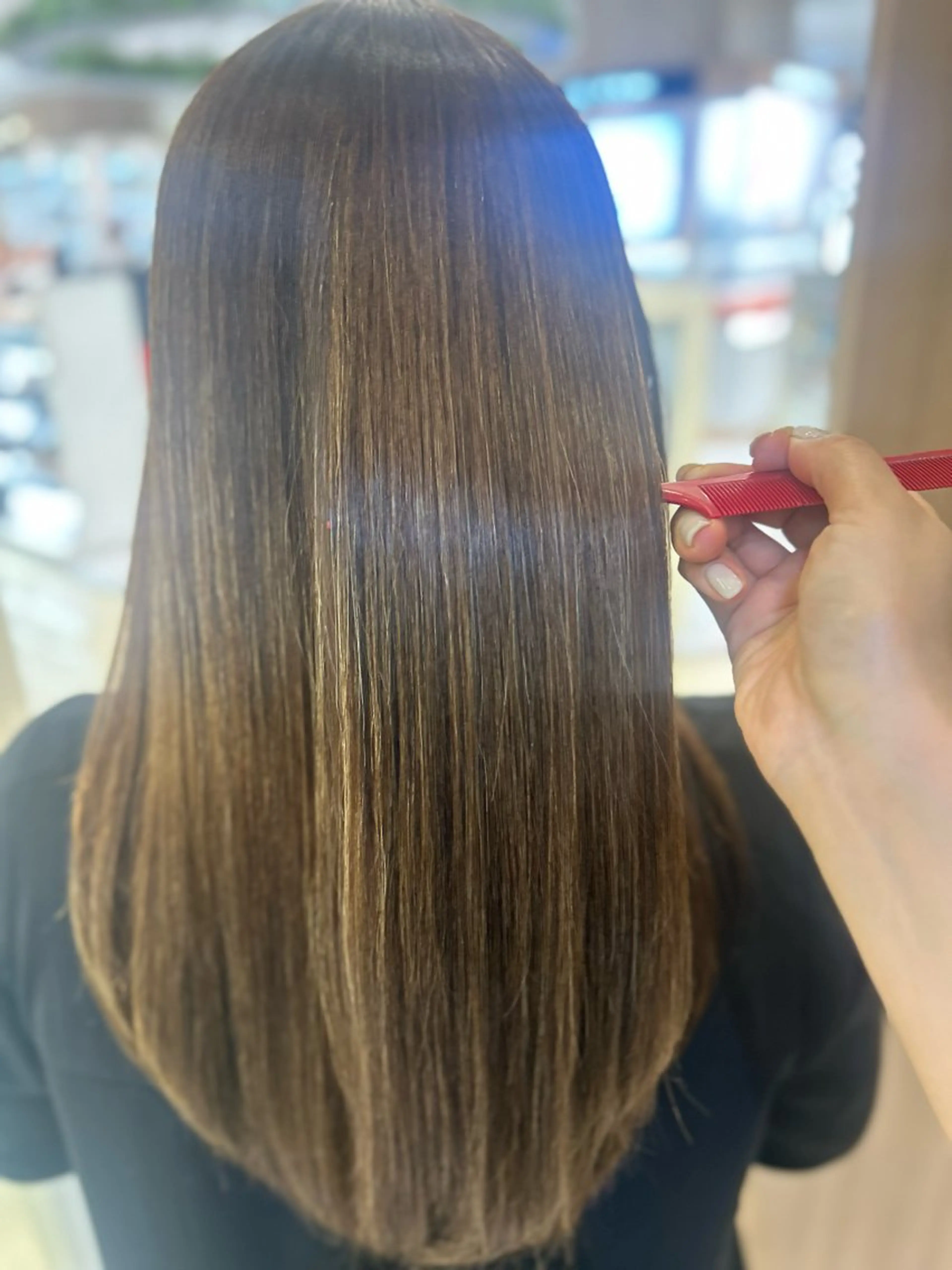 セミロング パーマ カット 縮毛矯正 トリートメント 艶質改善/縮毛矯正 ササキナツミのヘアスタイル