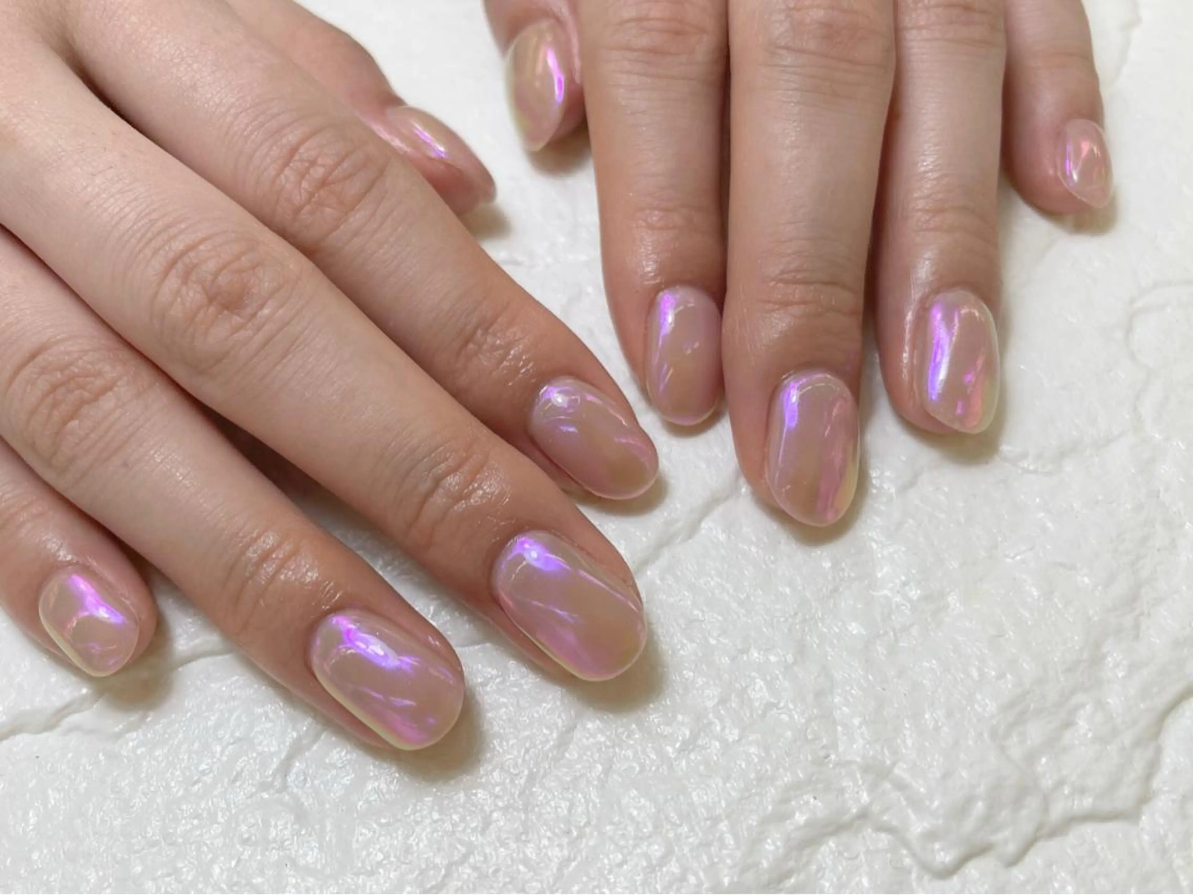 ネイル オーロラネイル ミラーネイル 持ち込み ワンカラーネイル Nail Blue512所属・Nailist MINORIのネイルデザイン