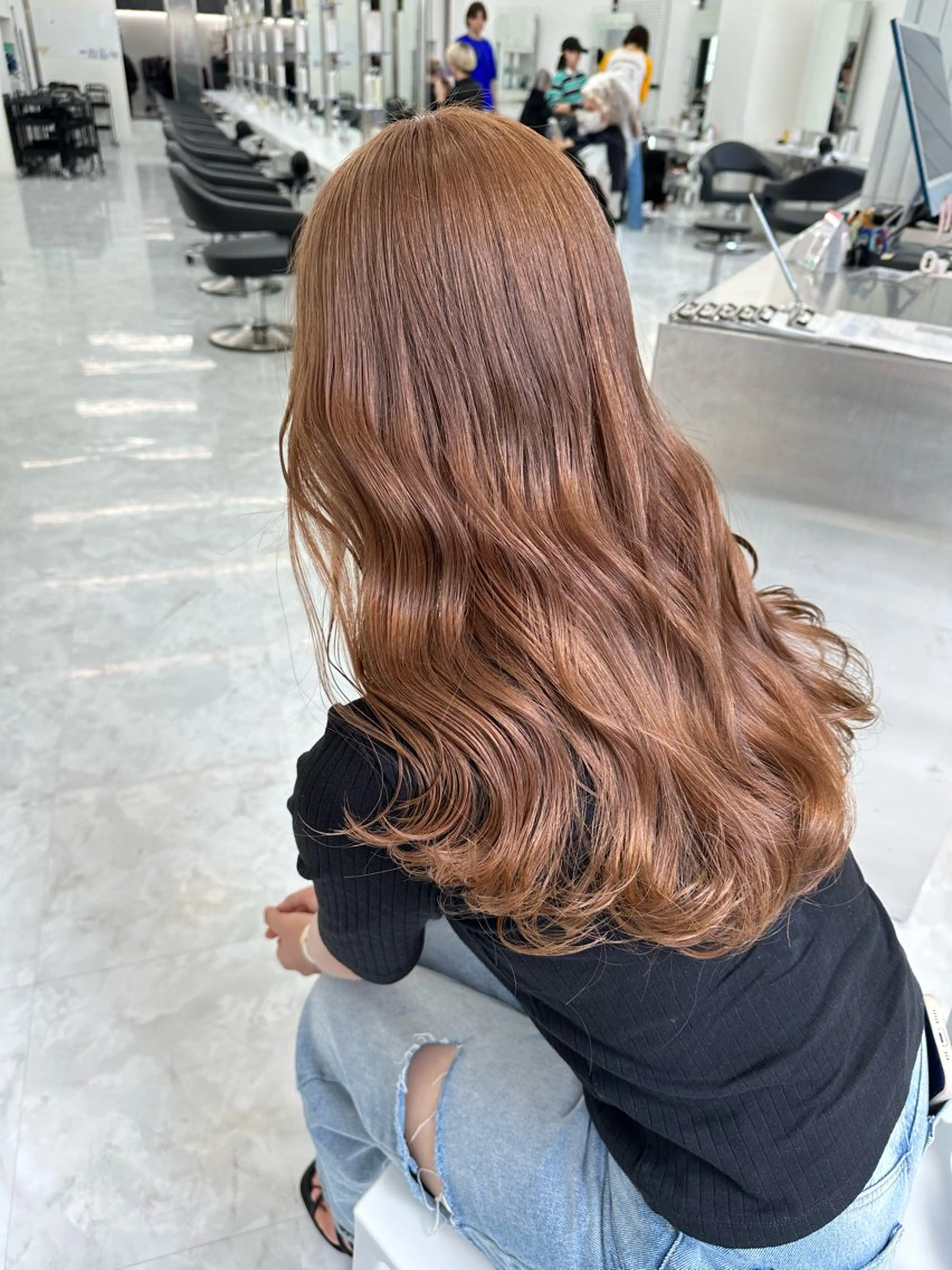 ロング カラー ダブルカラー 韓国ヘアKYONのヘアスタイル