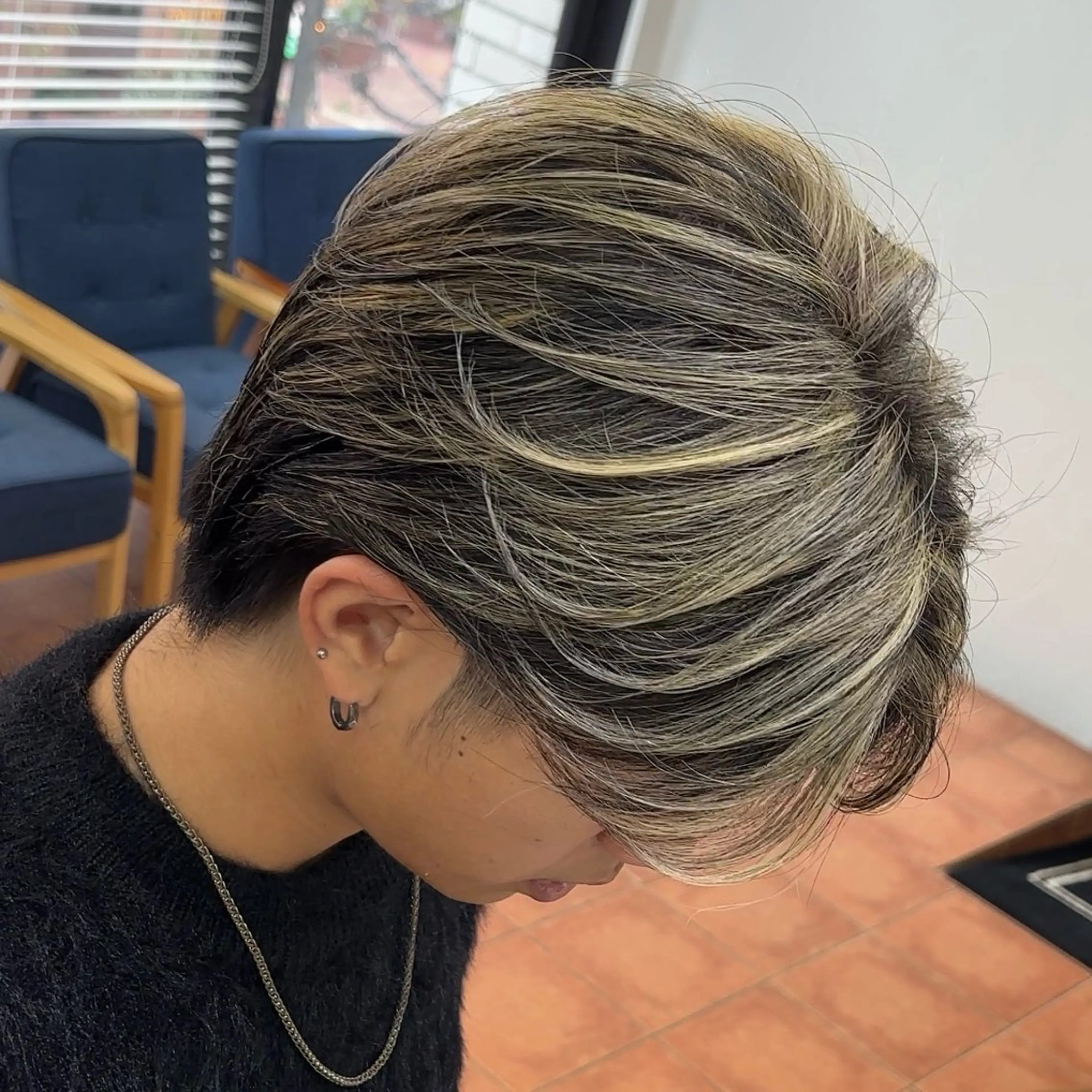 カラー メンズ メンズメッシュ 黒髪 メッシュ カット ヘアカラー メンズカット ‪‪/メッシュのヘアスタイル