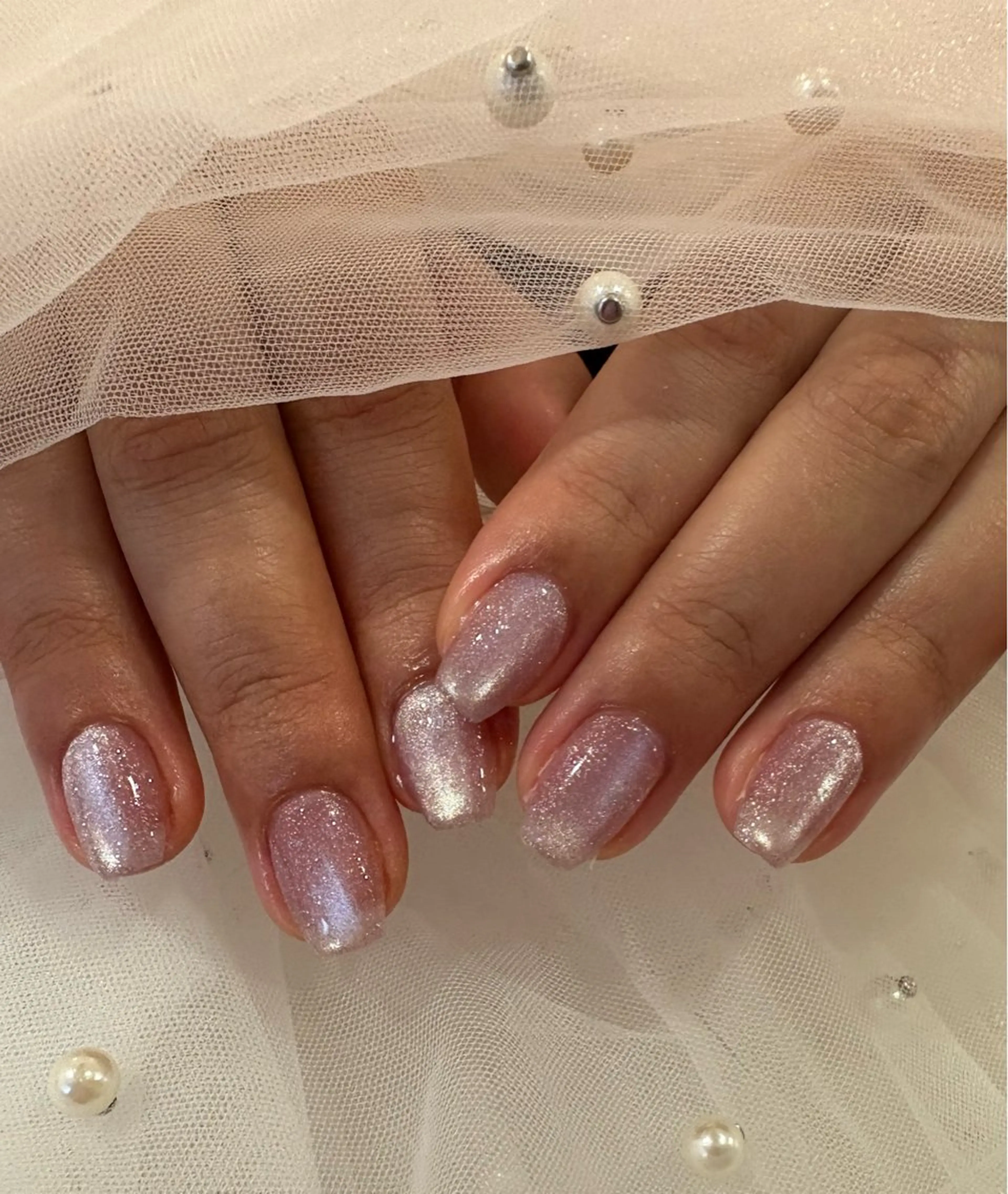 ミディアム ハンドネイル NAIL SALON FLOR所属・キラキラネイル/ 韓国ネイルMAKIのネイルデザイン