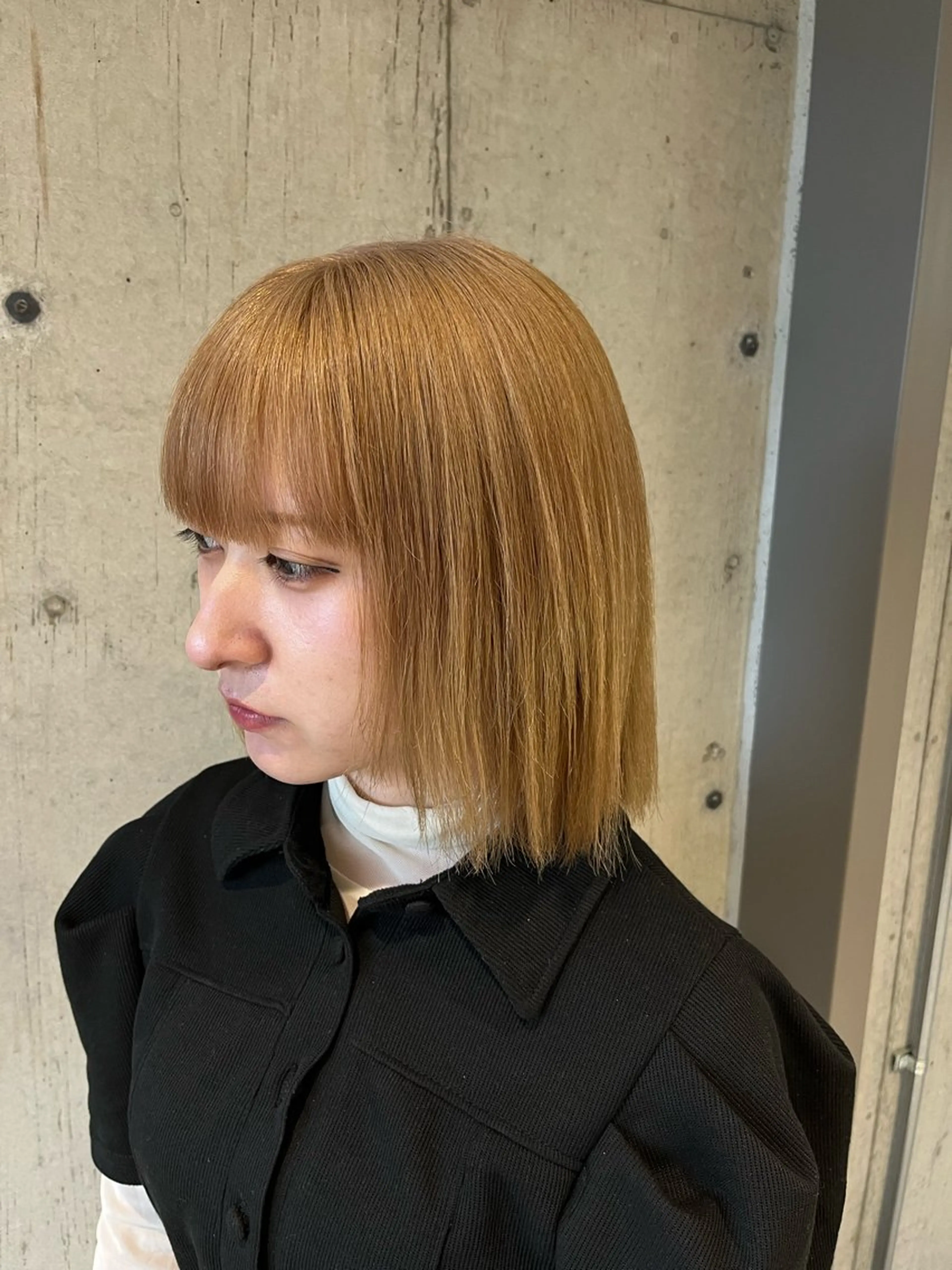 ミディアム カラー ヘアアレンジ ヘアカラー トリートメント 透明感カラー・ボブ リクト📸のヘアスタイル