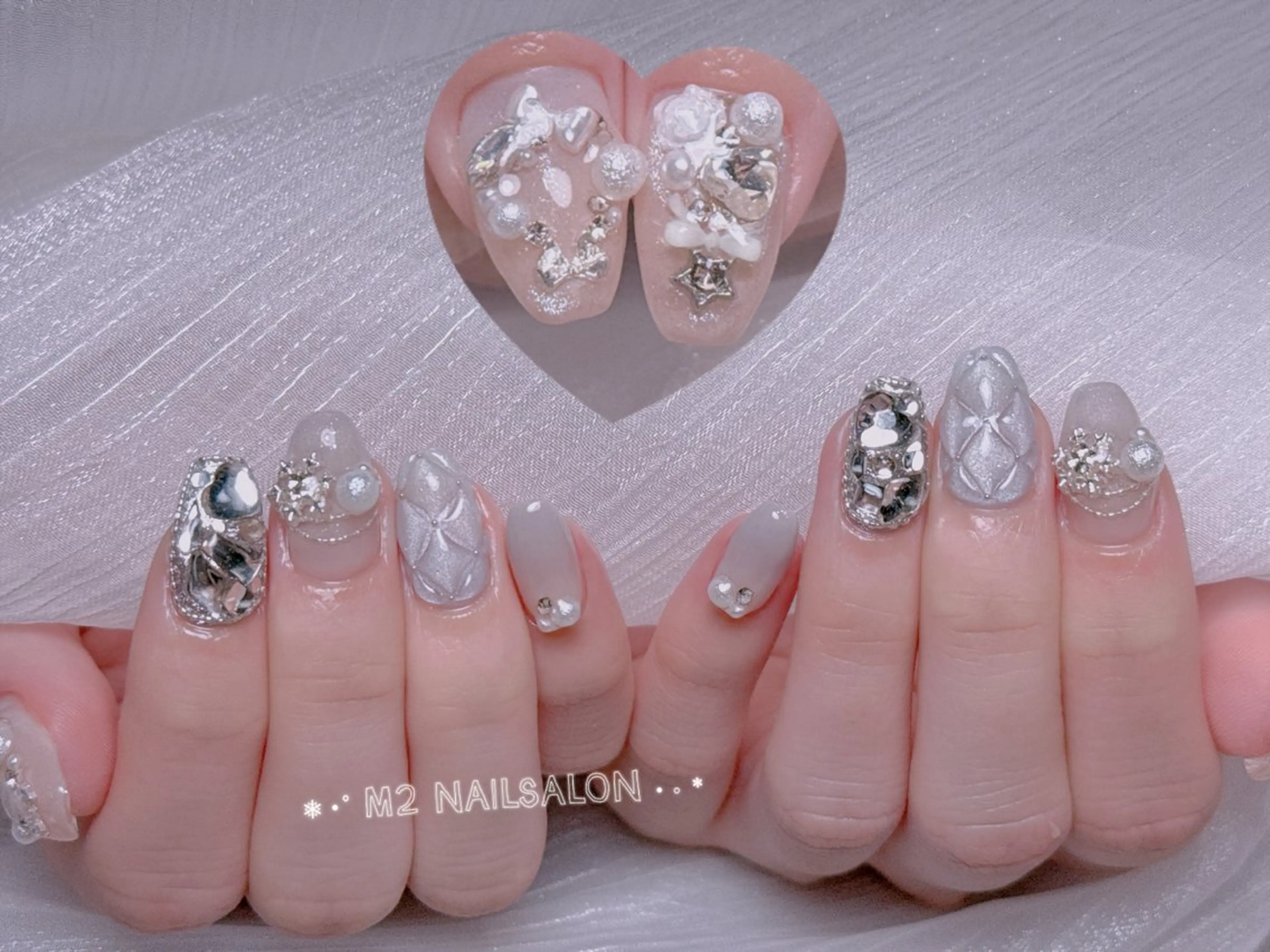 ネイル ジェルネイル 韓国ネイル マグネットネイル パラジェル ワンホンネイル ハンドネイル 長さだし専門店 M2 rikaのネイルデザイン