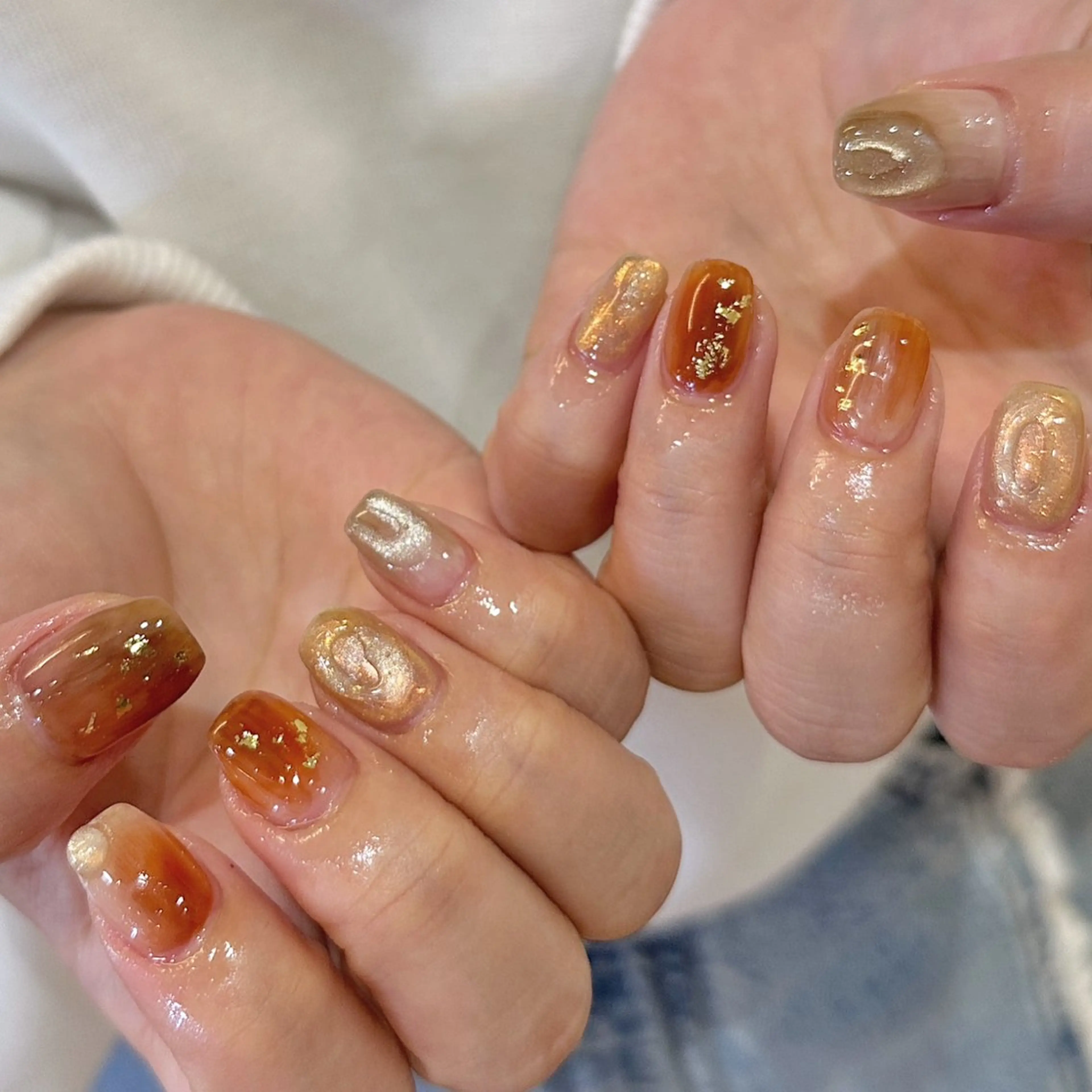 ネイル ハンドネイル 𝕄𝕚𝕪𝕦🤍 自由が丘⌇パラジェルのネイルデザイン