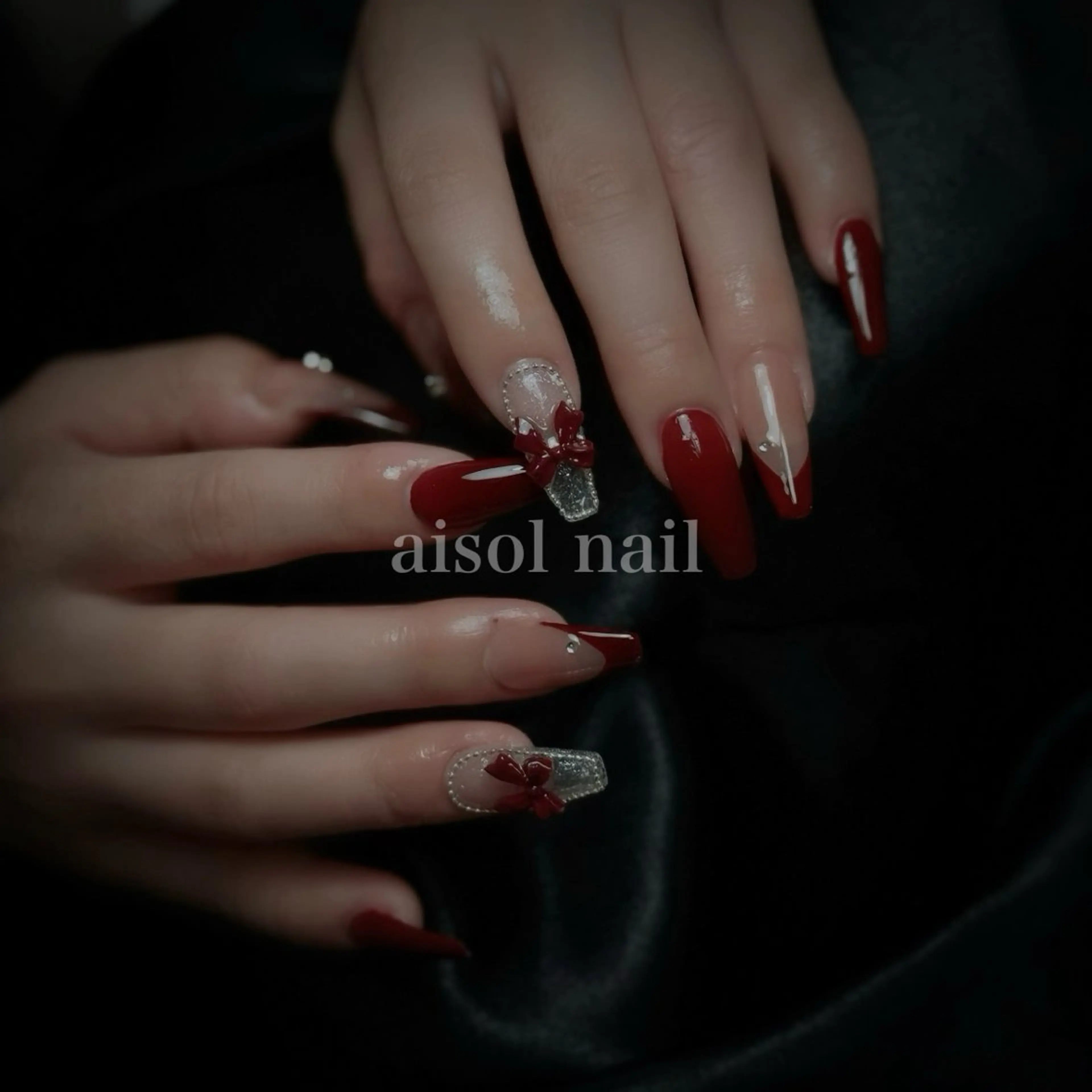 ネイル 冬ネイル クリスマス ハンドネイル Aisol nail salonのネイルデザイン