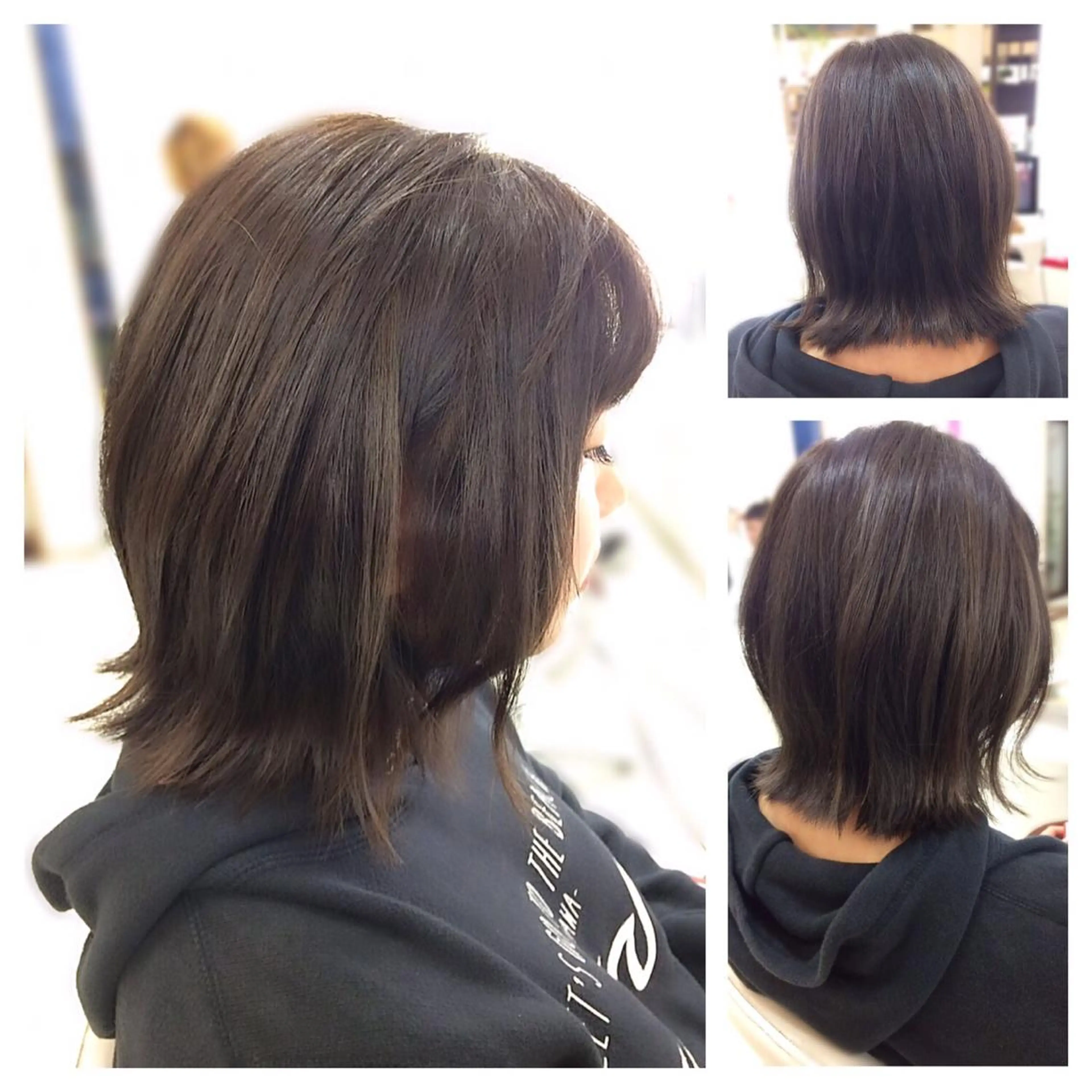 ミディアム カラー アッシュ ベージュカラー ブルーカラー メッシュ シルバー カット ヘアカラー トリートメント いけだ ゆうのヘアスタイル