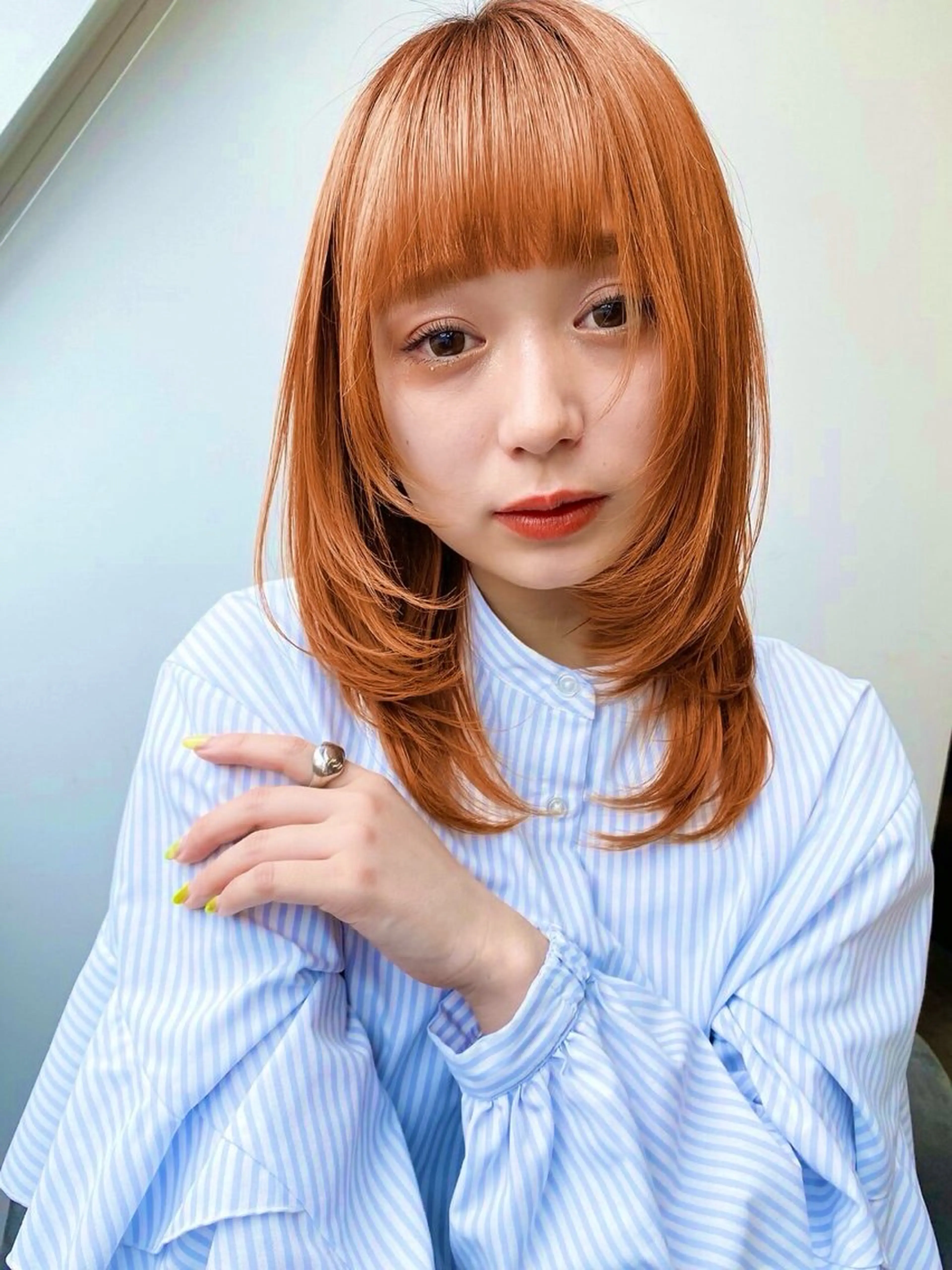 ミディアム カラー カット ヘアカラー トリートメント 艶カラー/レイヤー カット✂️近澤瑠以のヘアスタイル